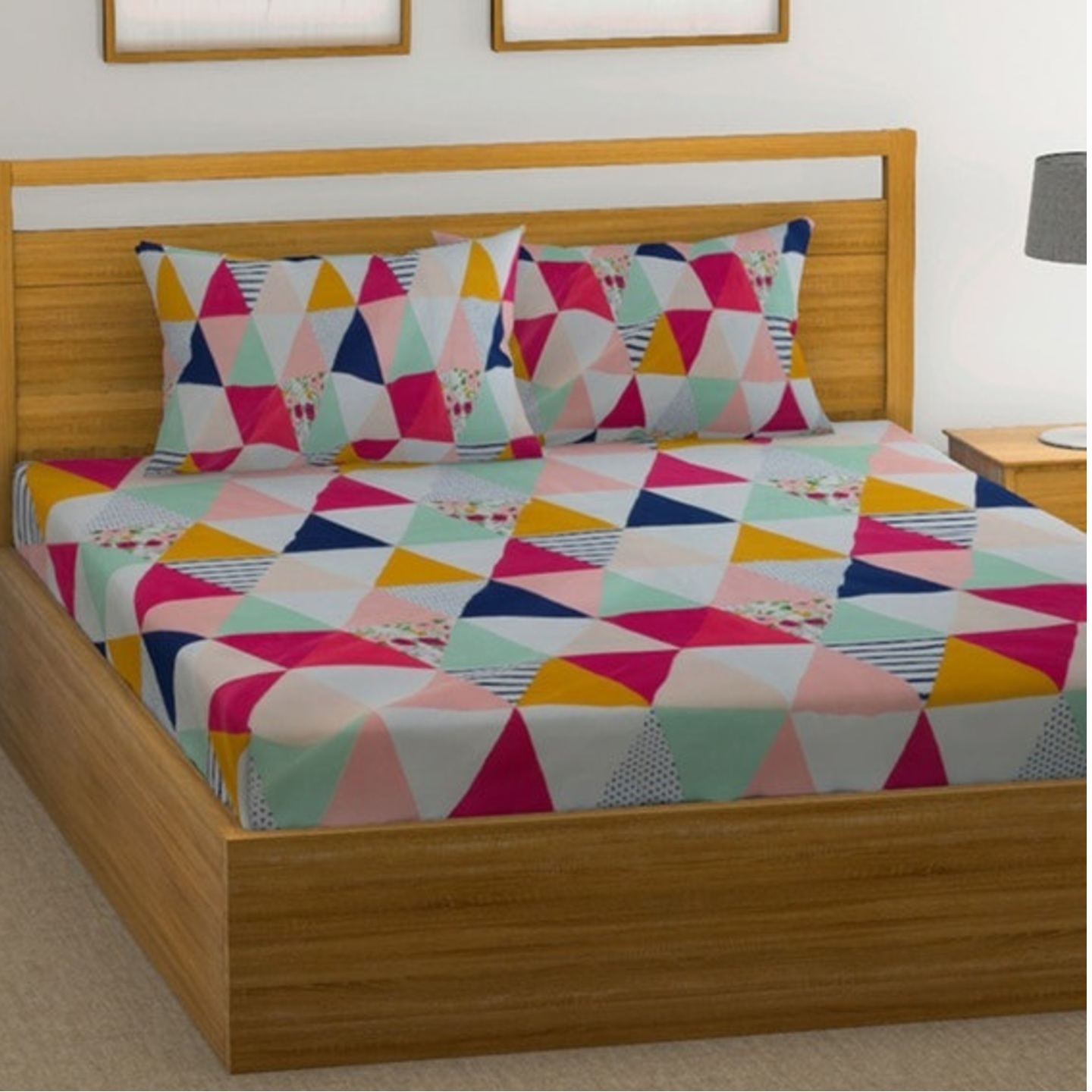 Home Double Bedsheet with 2 Pillow Covers