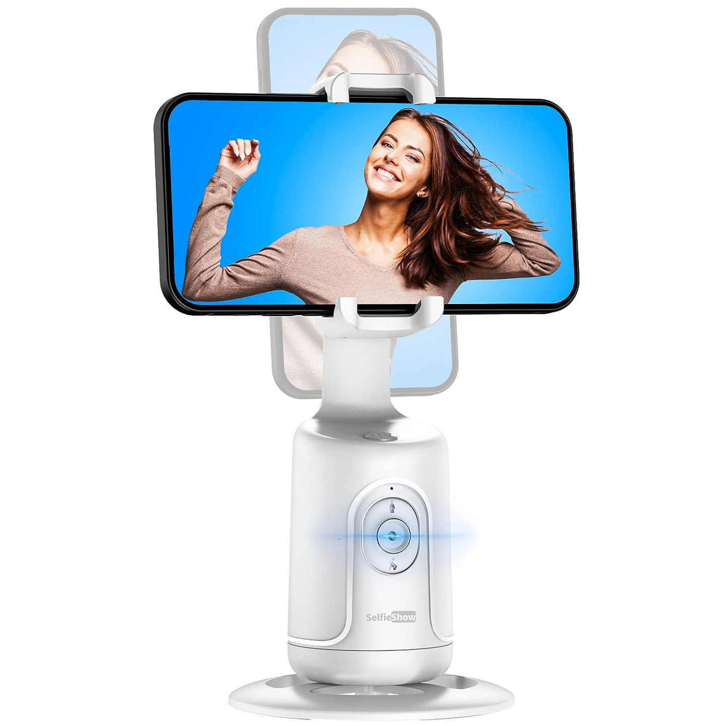 P01 AI Auto Face Tracking Selfie Tripod with 360 degree rotation White