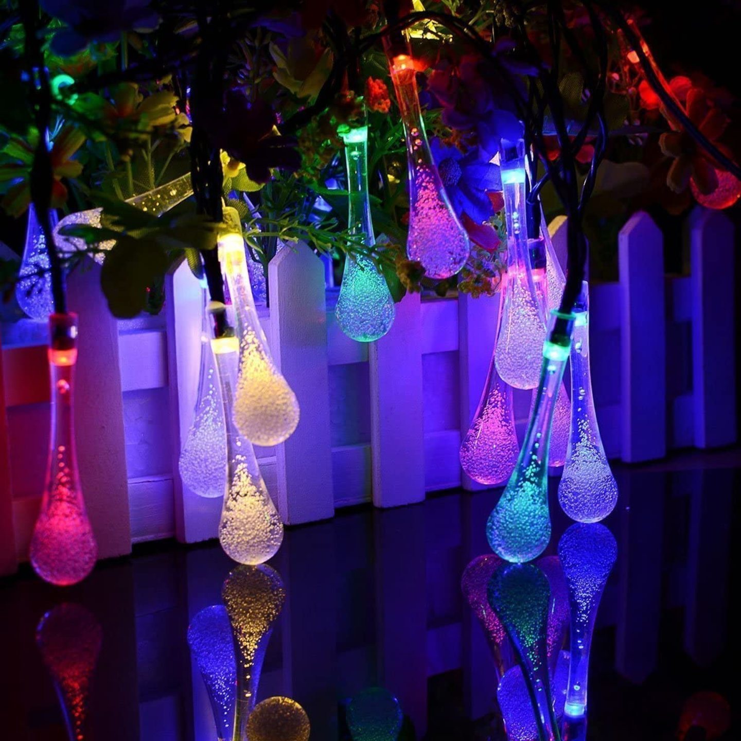Multi-colored 20 water droplets LED string lights