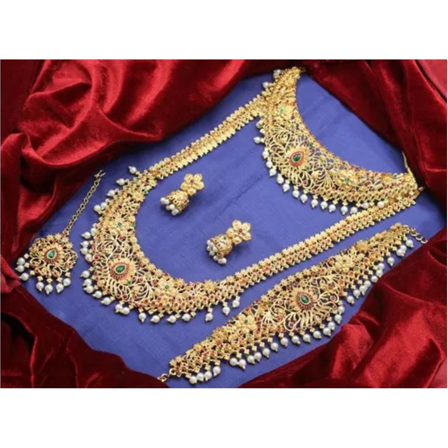Traditional Gold Plated Ethnic Jewellery Set For Women (Set of 6)