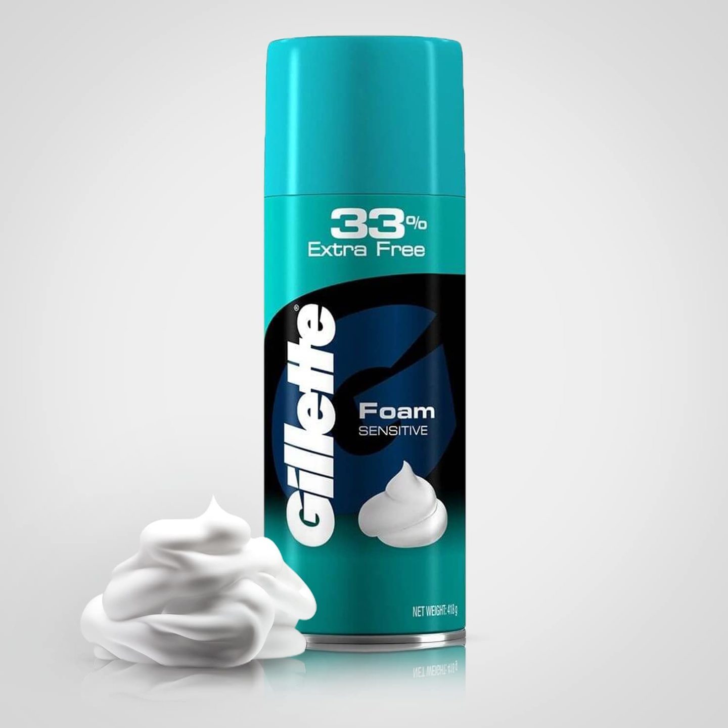 Gillette Classic Sensitive Shave Foam - 418 g 33 extra