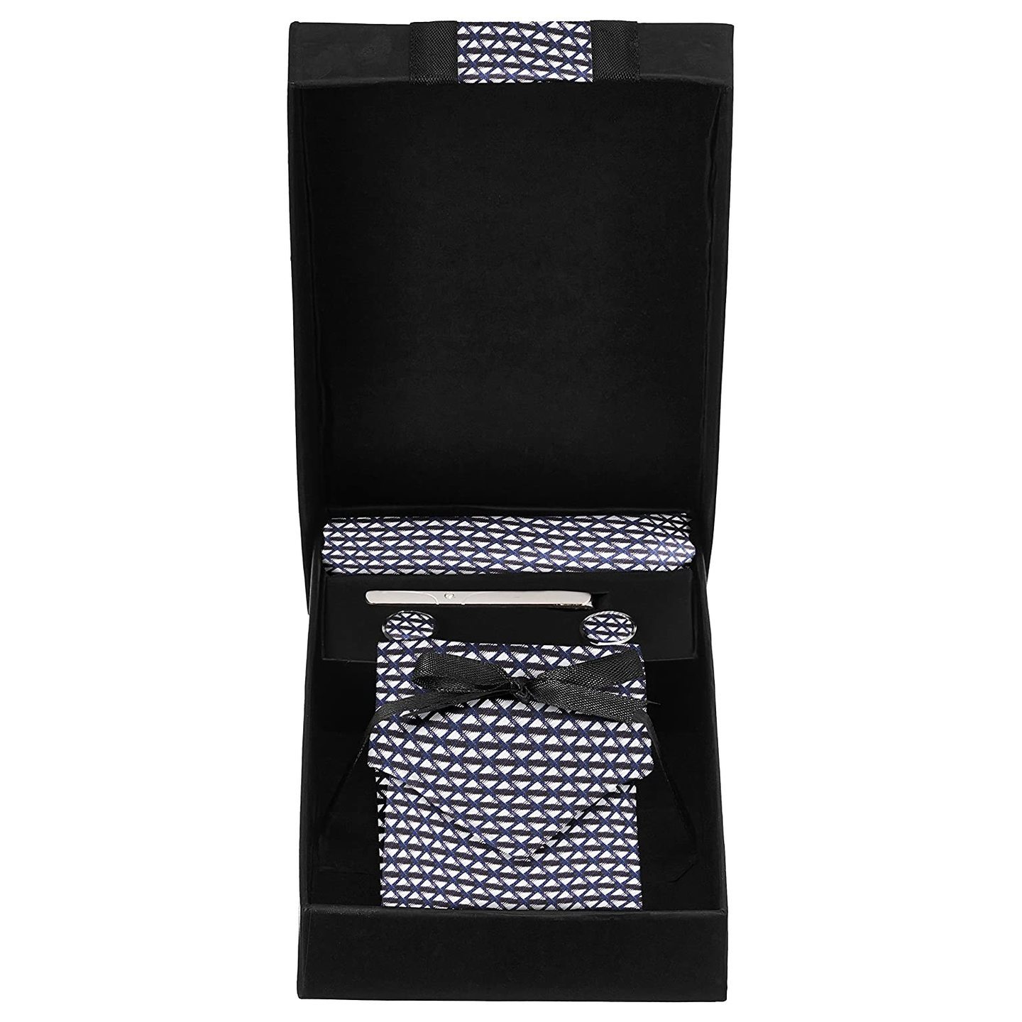 Mens Necktie, Cufflink, Pocket square and Tie Pin Combo