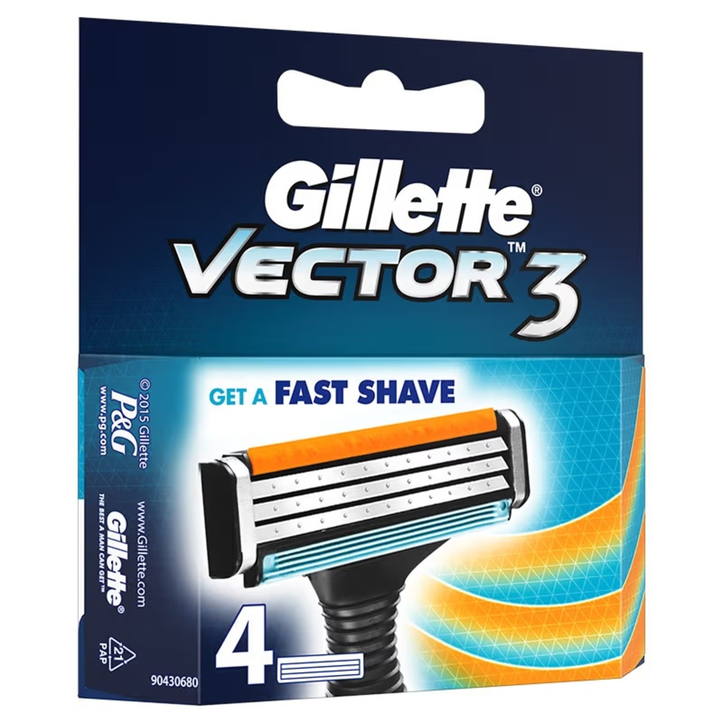 Gillette Vector 3 Manual Shaving Razor Blades (Cartridge) - Pak of 4
