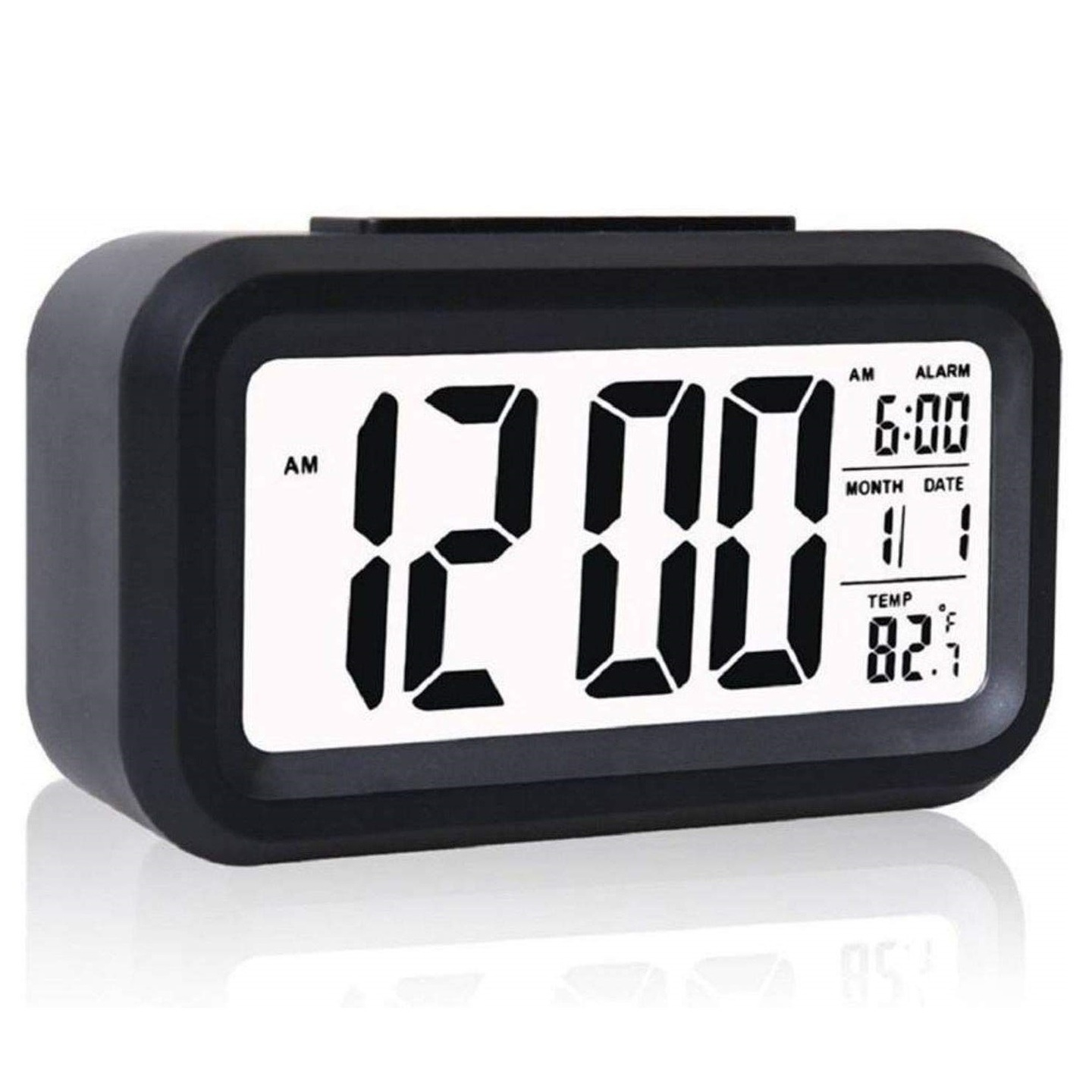 Digital Alarm Clock  Table Clock with Automatic Sensor, Date & Temperature