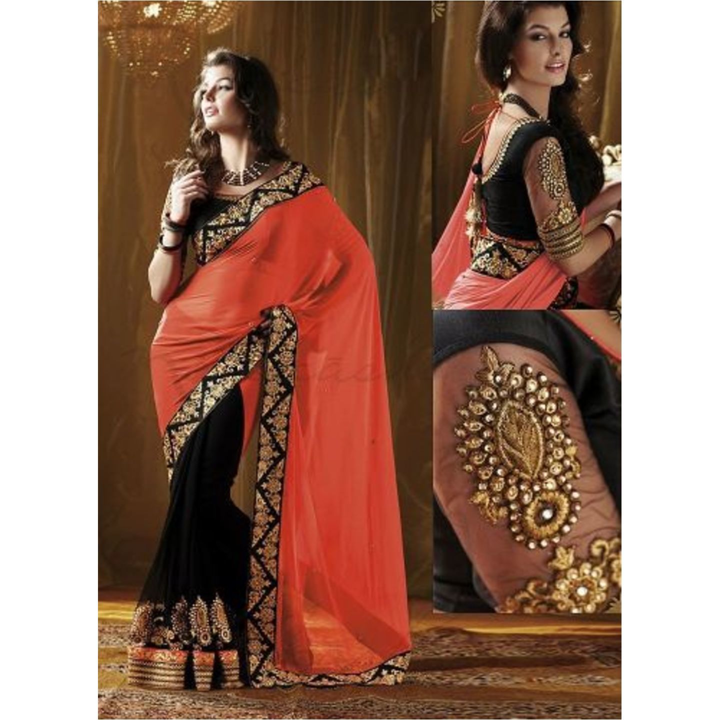 Designer saree with blouse - Up to Extra 35 discount