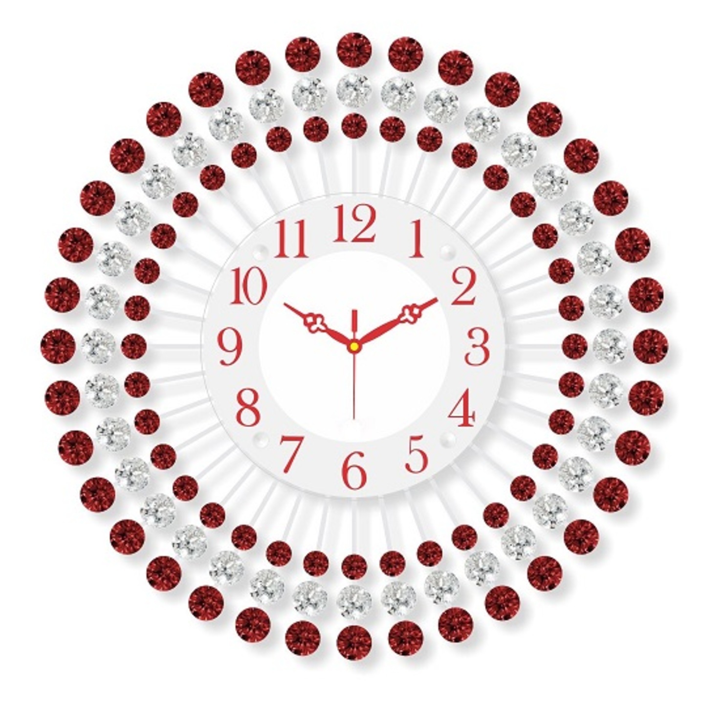 Diamond Series Flower Design Iron Wall Clock (37 x 5 x 37 CM)