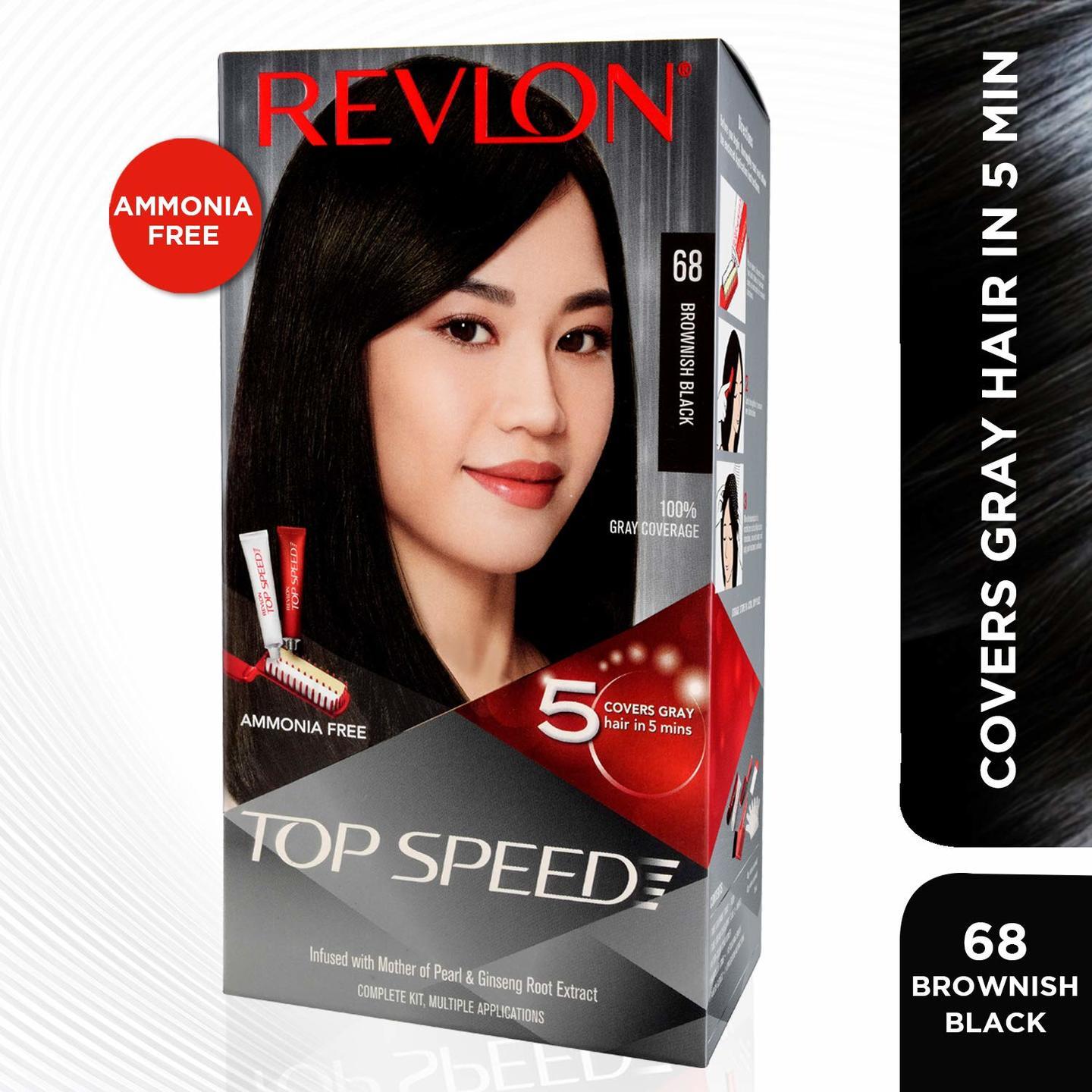 Revlon Top Speed No ammonia Hair color for women Brownish Black