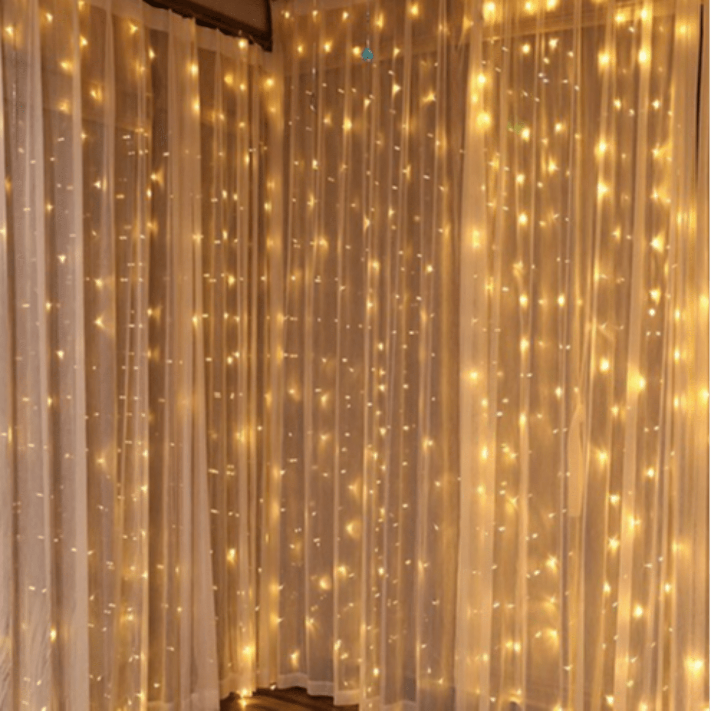 USB Powered Curtain String Light 300 LED with 8 Lighting Modes