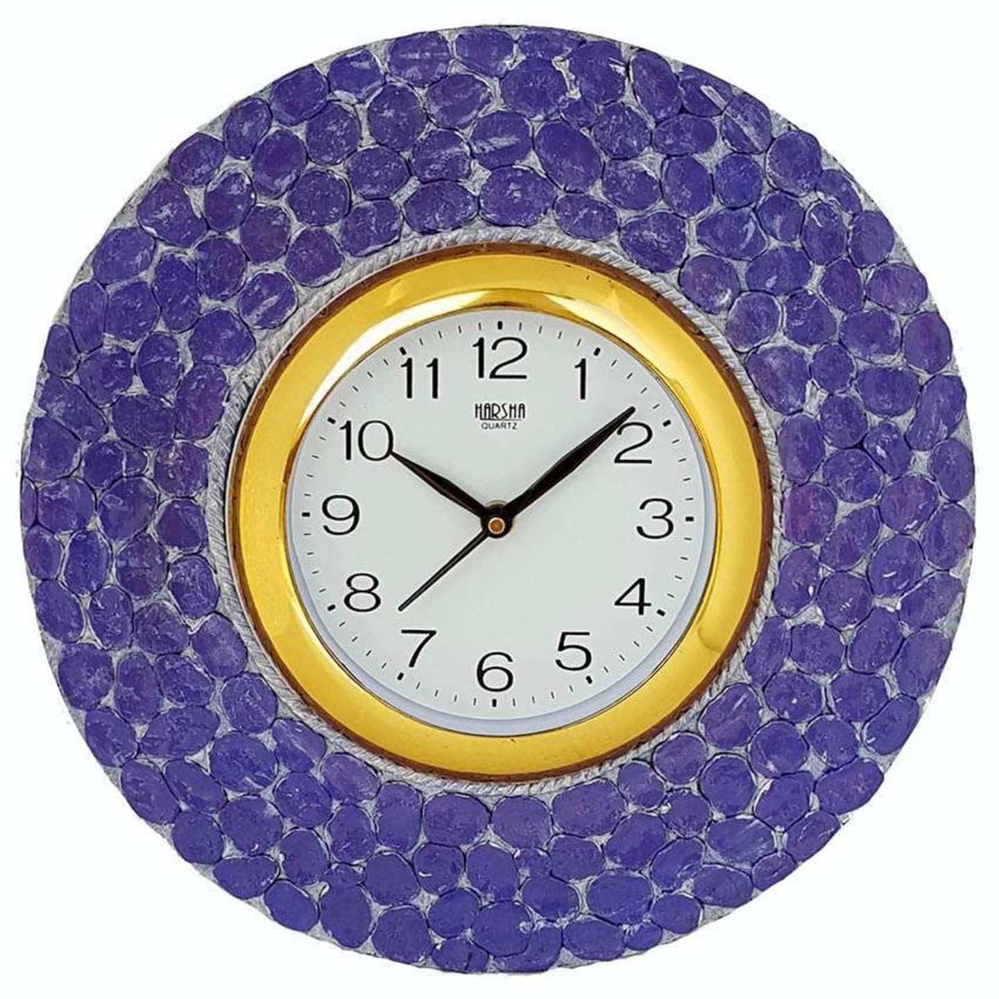 Purple Wooden Wall Clock