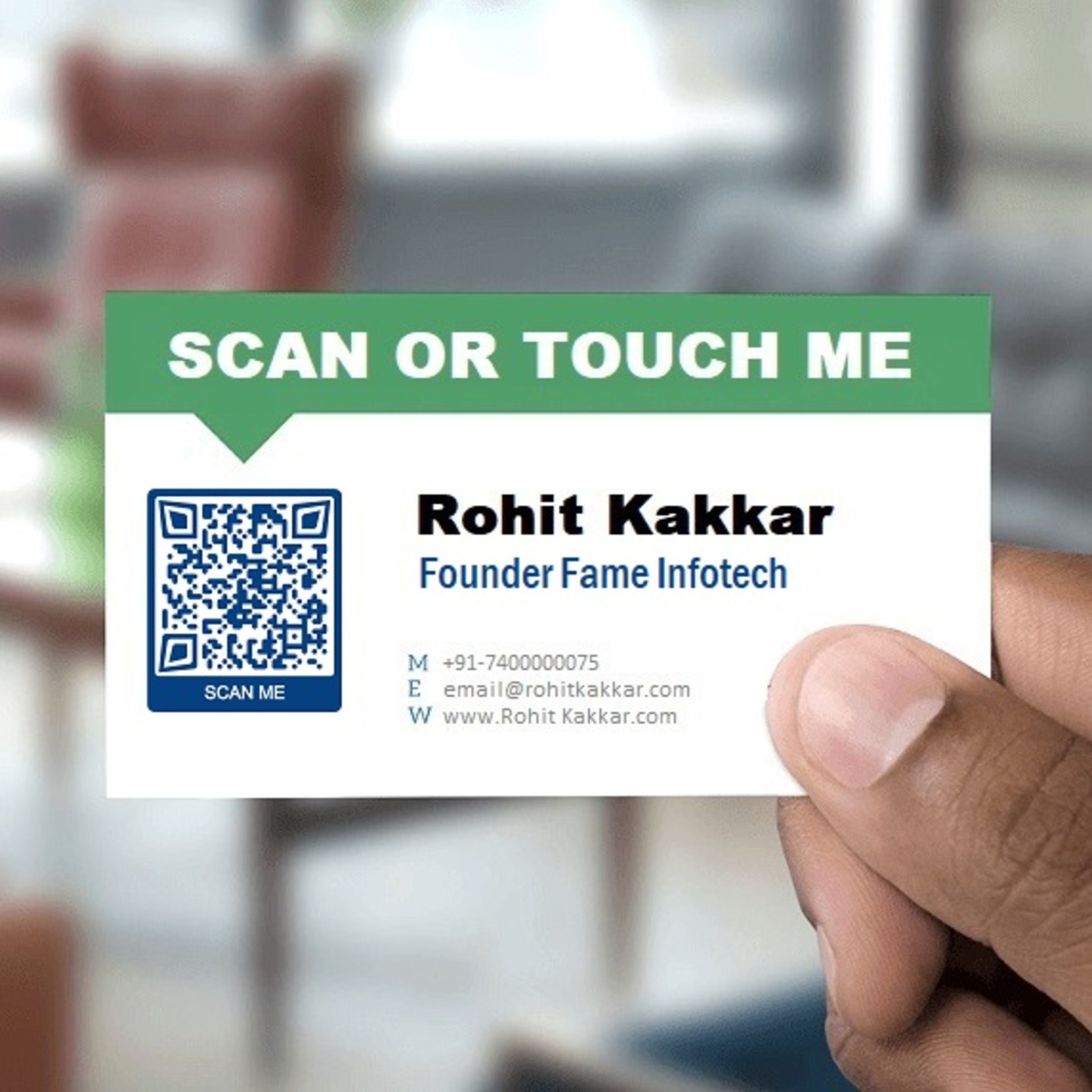 Smart Touch  Scan enabled Digital Business Card