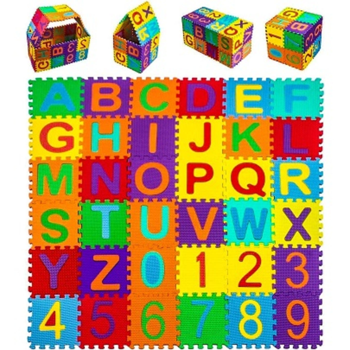 Lucid 36 piece Puzzle Foam Mat for Kids - 11X11 cm each A to Z and 0 to 9 Numbers