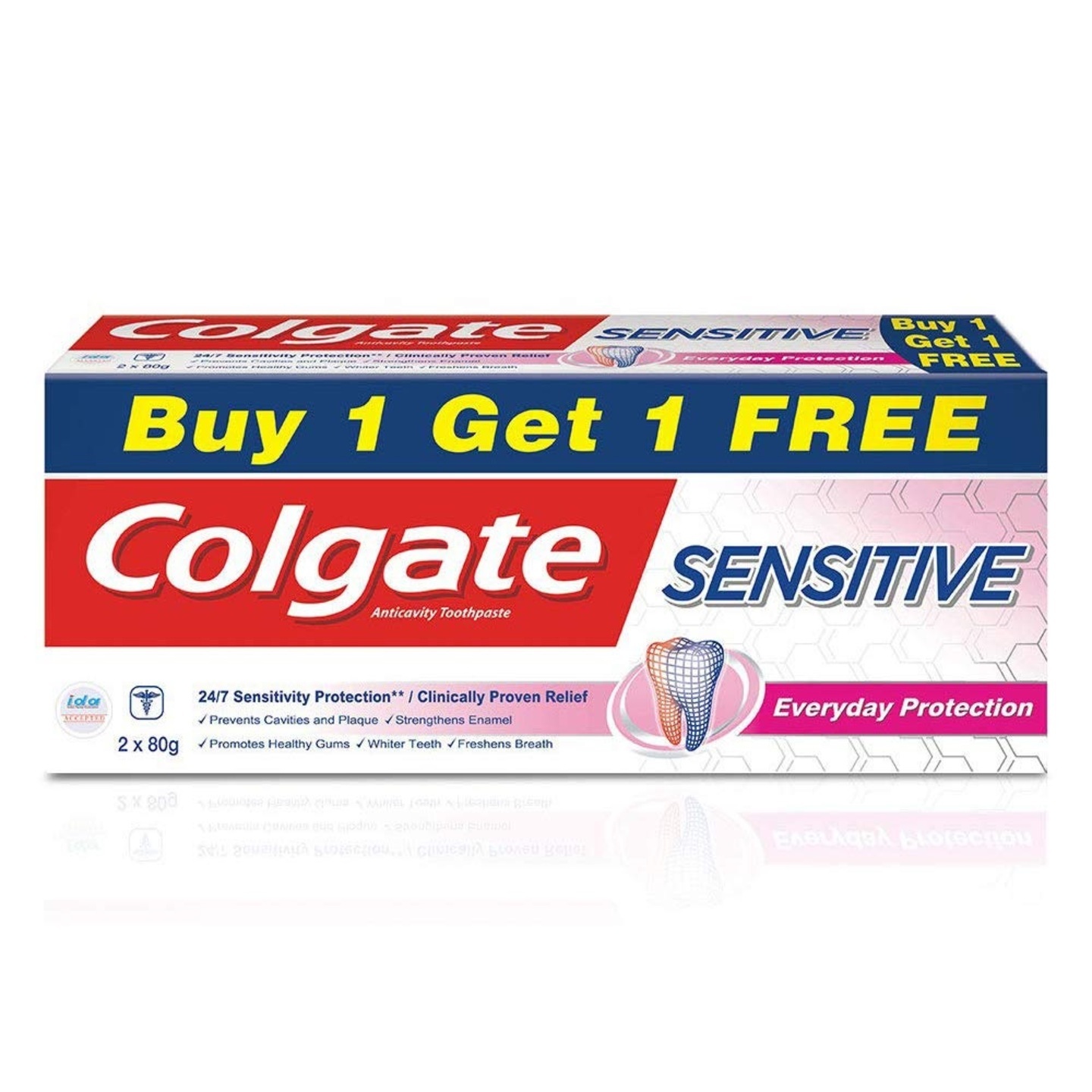 Colgate Sensitive Everyday Protection Anticavity Toothpaste - 2x80g (Buy 1 get 1 free)