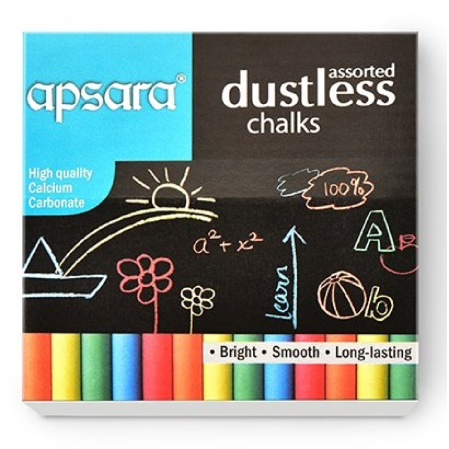 Apsara Assorted Dustless Chalks pack of 10