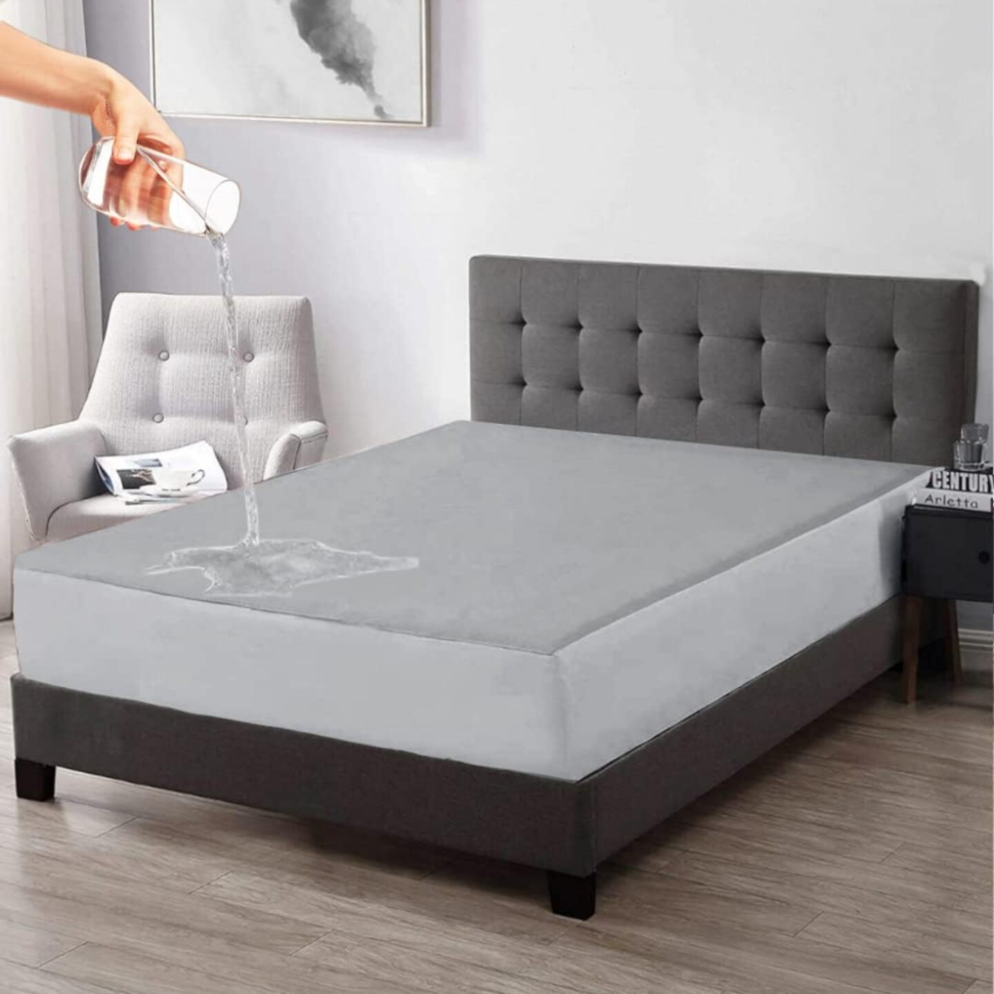 Cotton Terry Elasticated Fitted Waterproof Mattress Protector (King Size - 72 x 78 inch)