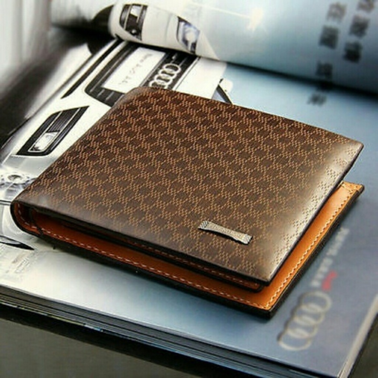 PIDENGBAO, Imported, Mens Wallet PU Leather with Card Holder Dark Coffee
