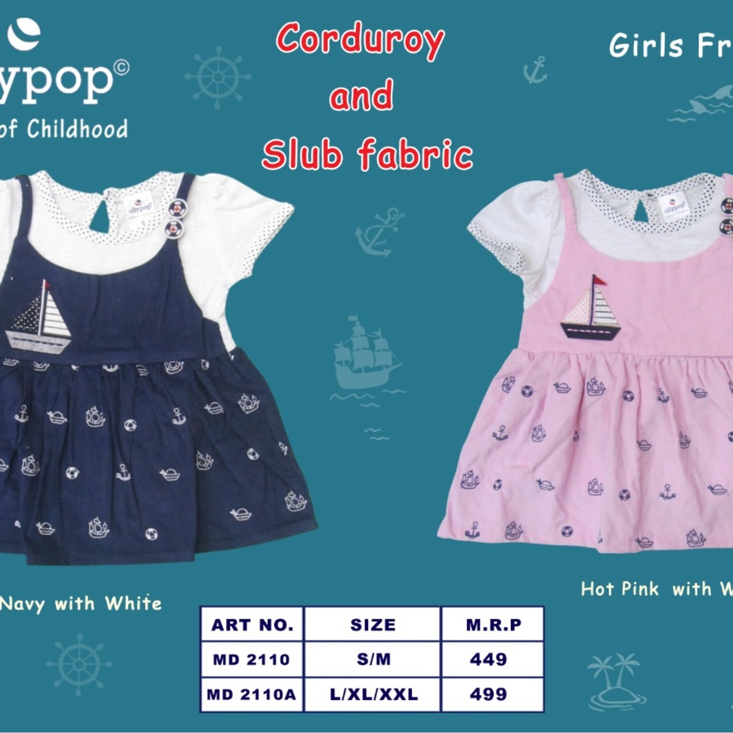 Girl's Frock Ollypop 4 pcs