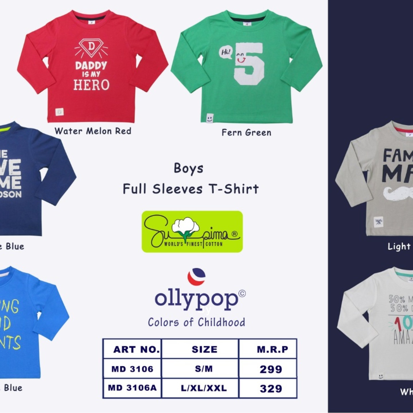 Boys Full Sleeves Tshirt Ollypop 12 pcs