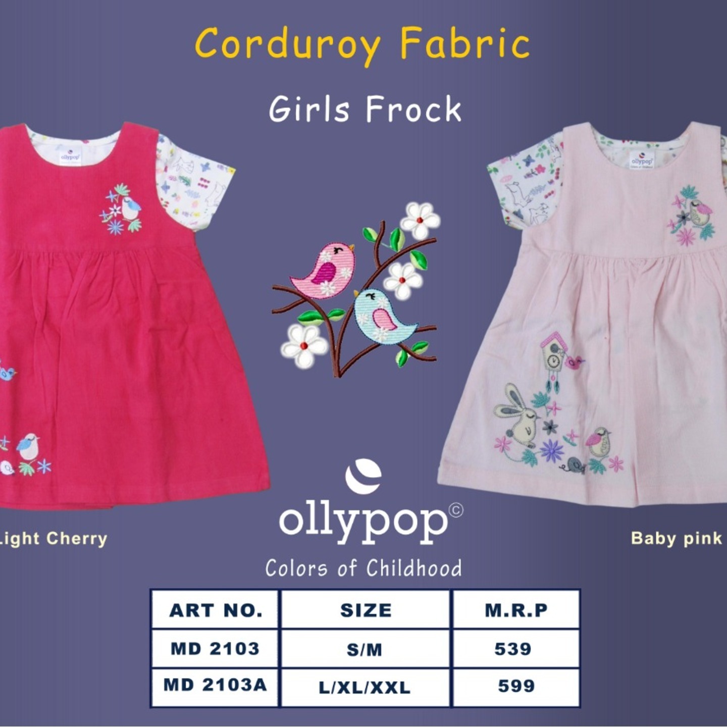 Girl's Half Sleeves Frock Ollypop 4 pcs
