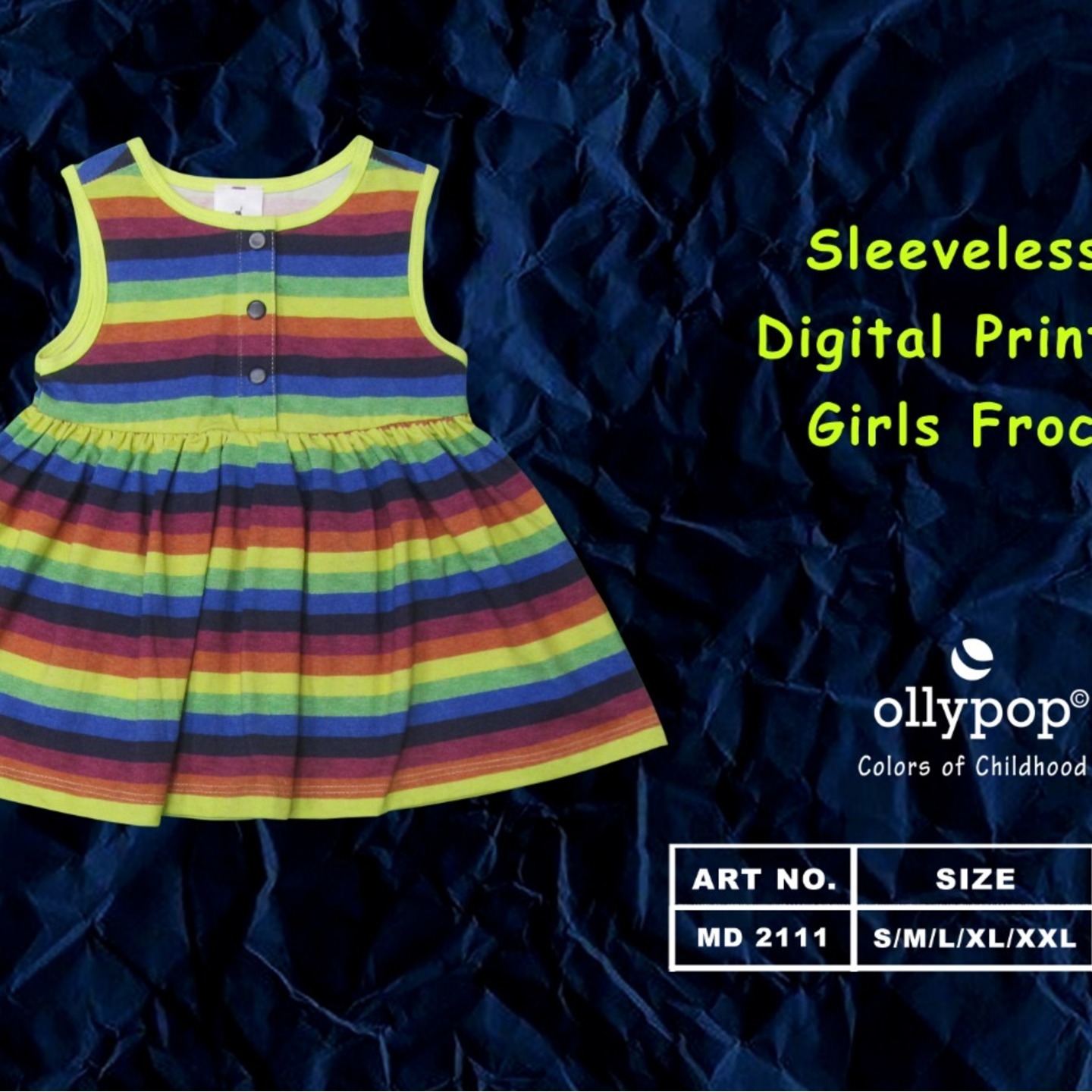 Girls Sleeveless Digital Printed Frock Ollypop 5 pcs