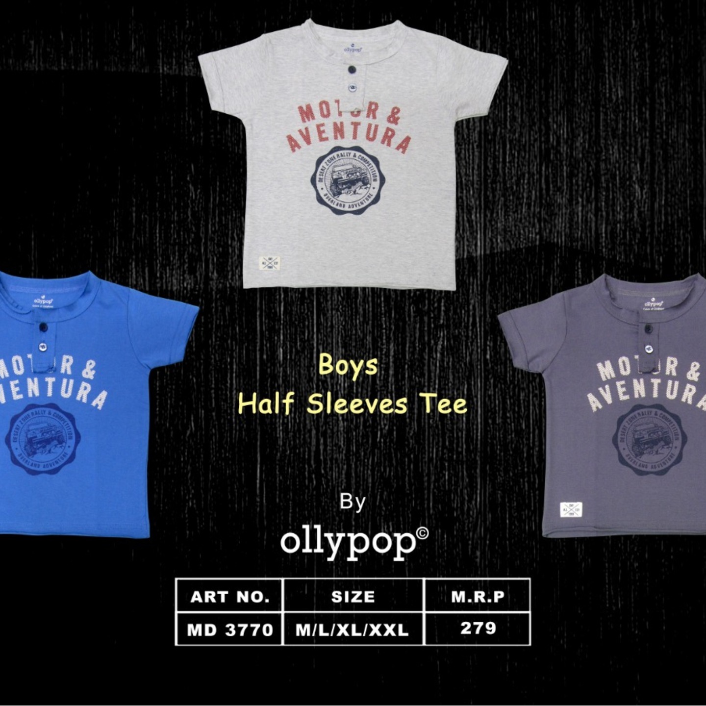 Boy's Half Sleeves Tee Ollypop 8 pcs