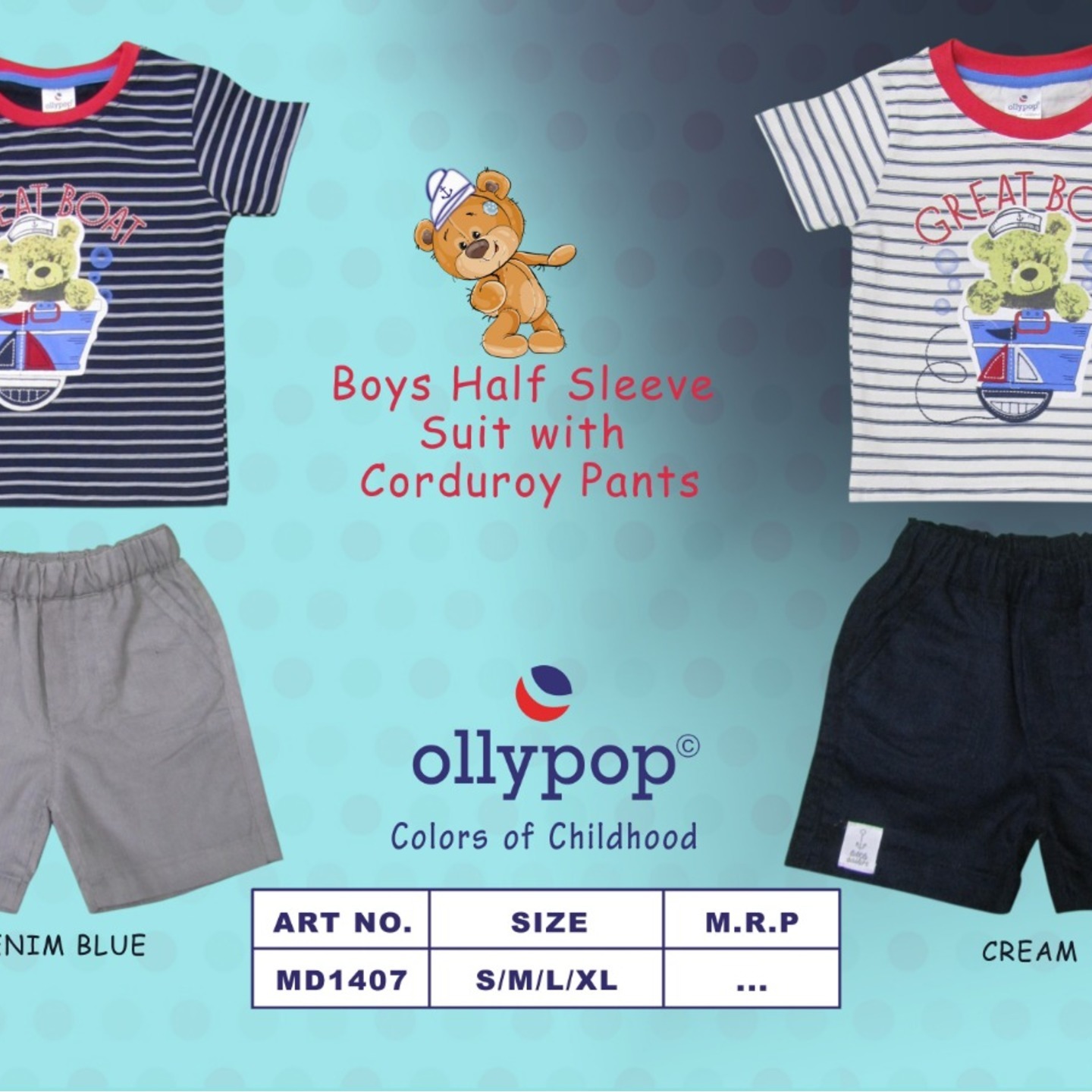 Boy's Half Sleeves Set Ollypop 8 pcs