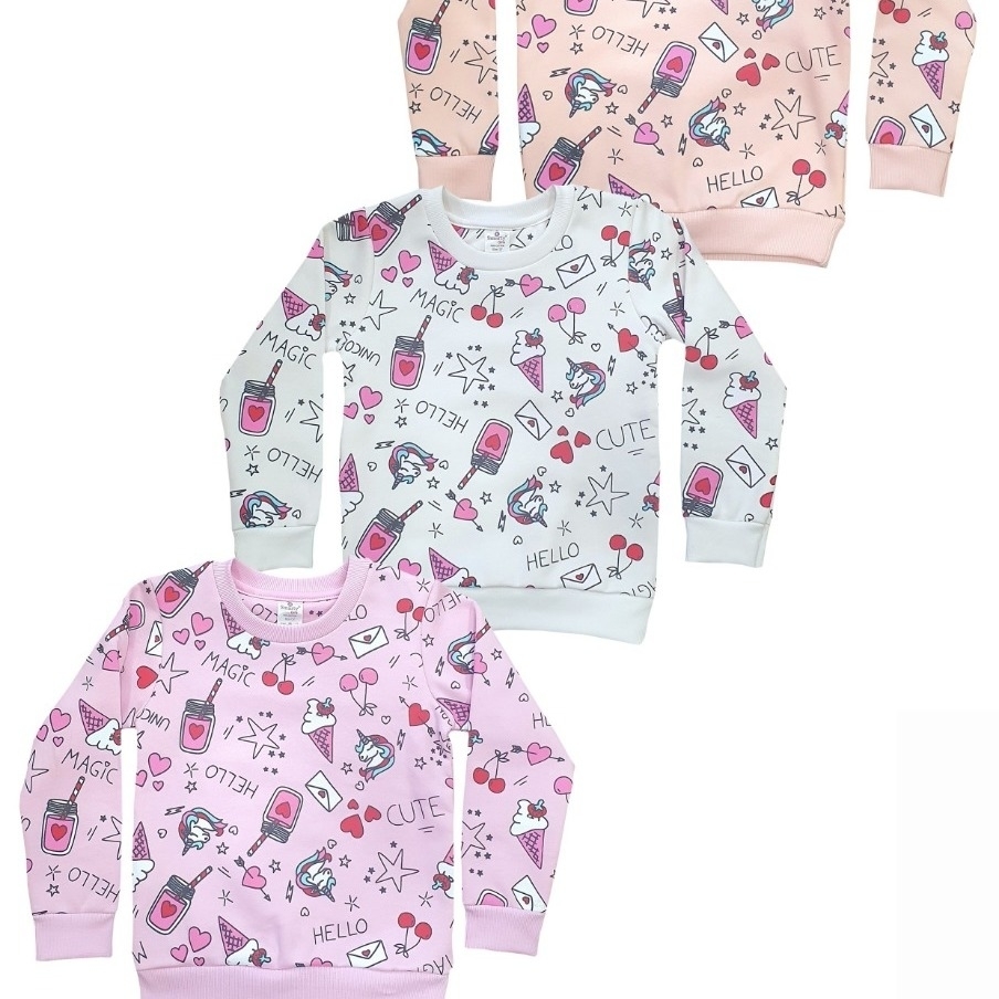 FL-850, Smarty Girl's Fullsleev Fleece top,three colours