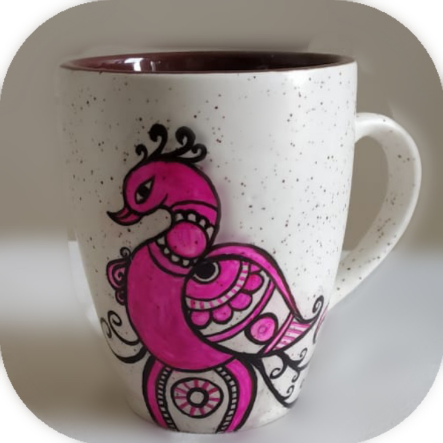 Madhubani Art Themed - Ceramic Milk/Coffee Mug