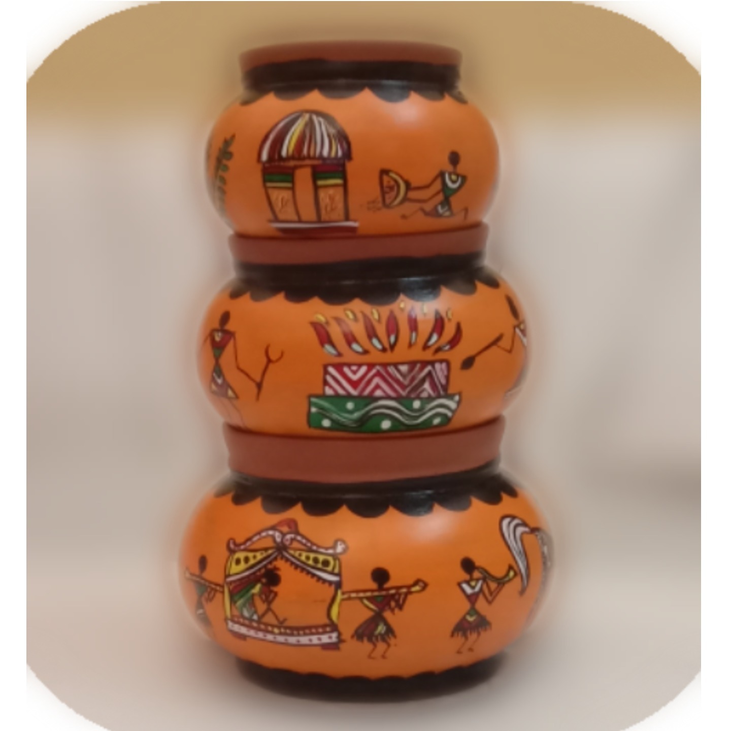 Worli themed - Matki Set 3 Pcs