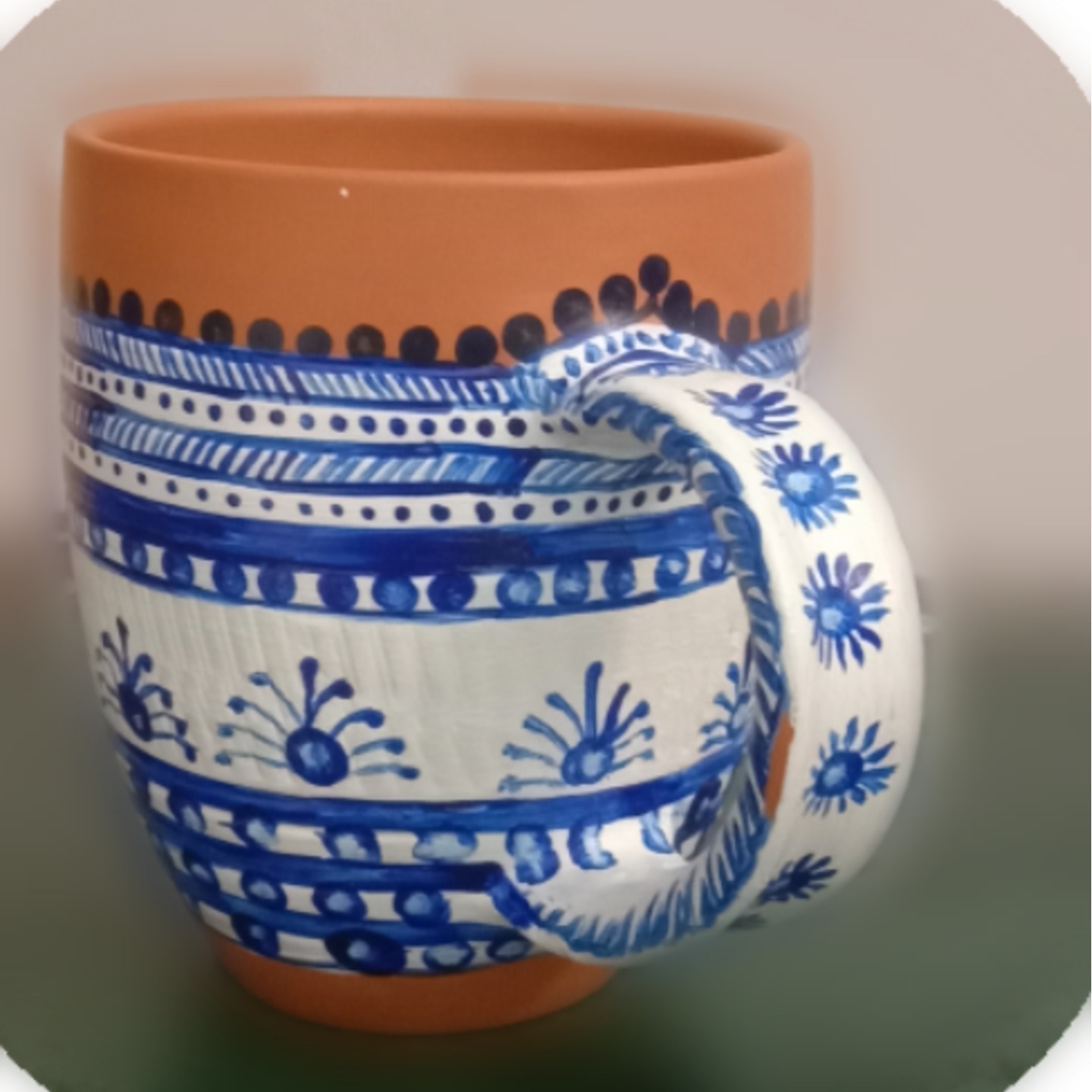 Blue Portrait -Themed Arty Milk/Coffee Mug