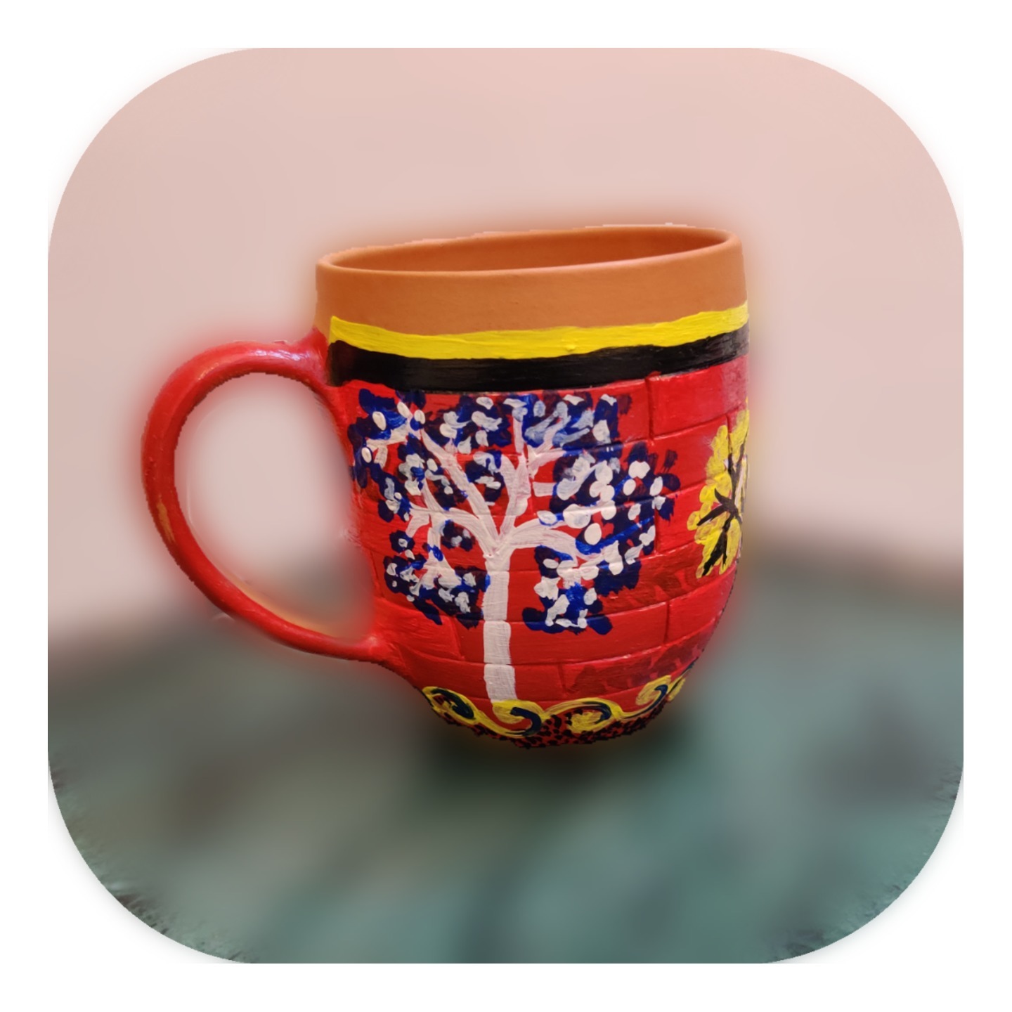 Red Forest themed - Arty Coffee  Milk Mug