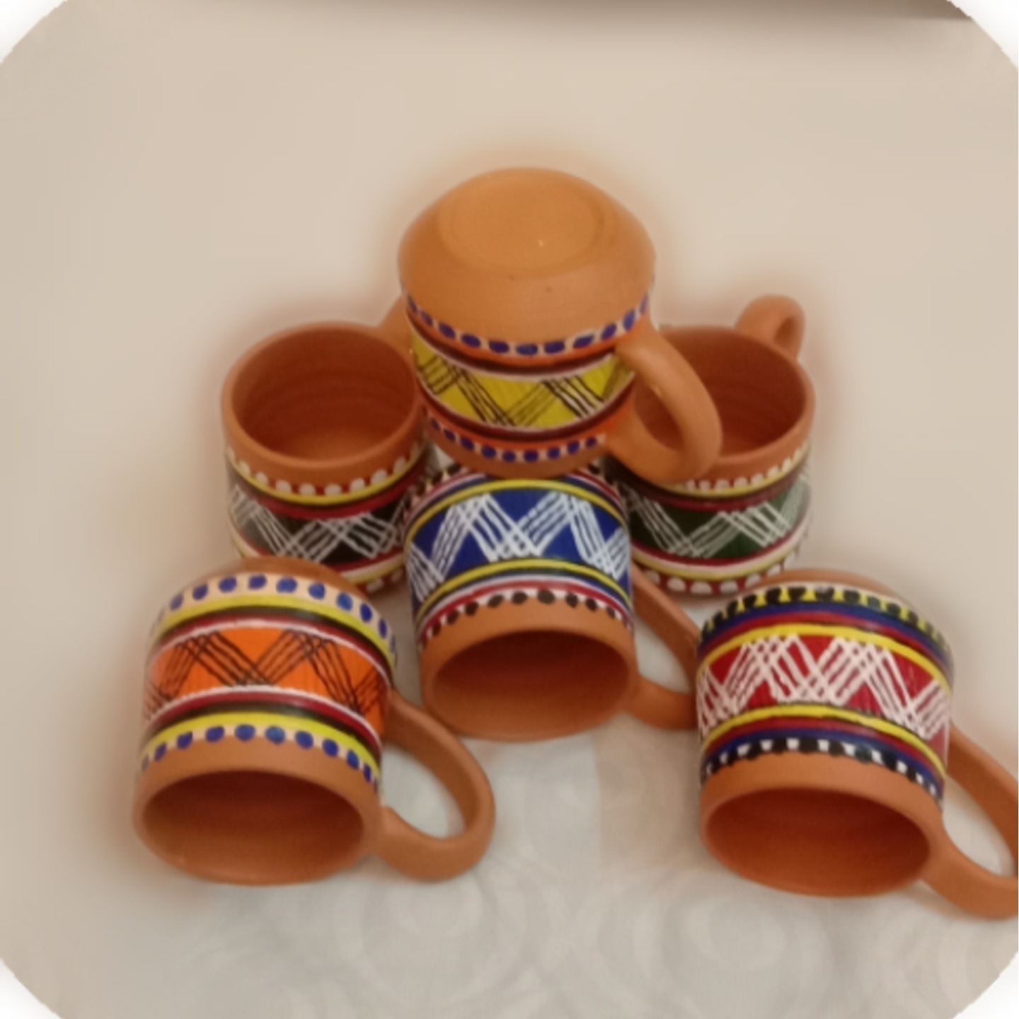 Colorful Pattern Themed Arty - Themed Tea Cups 6pcs