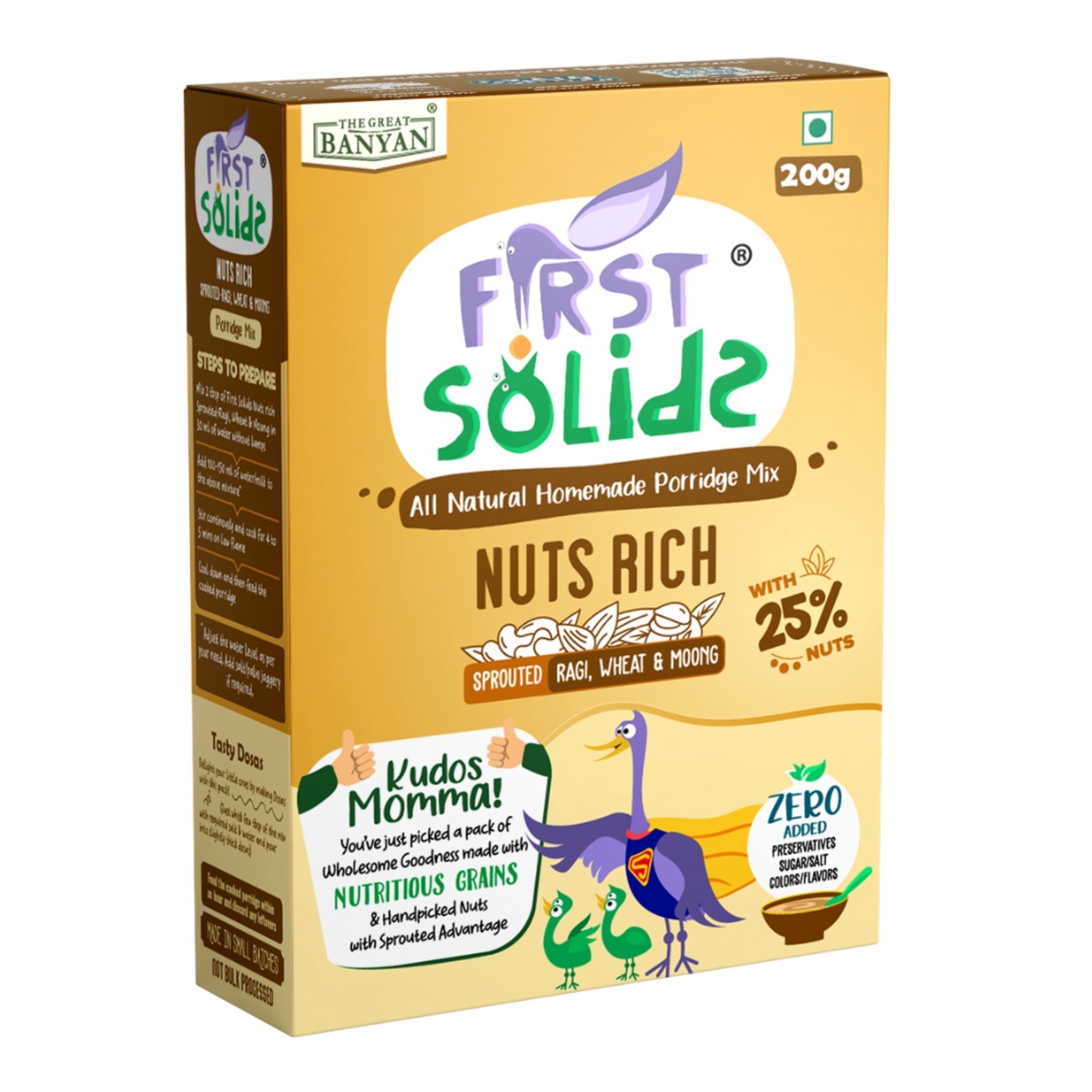 First Solids Nuts Rich Sprouted - Ragi Wheat Moong Porridge Mix 200g