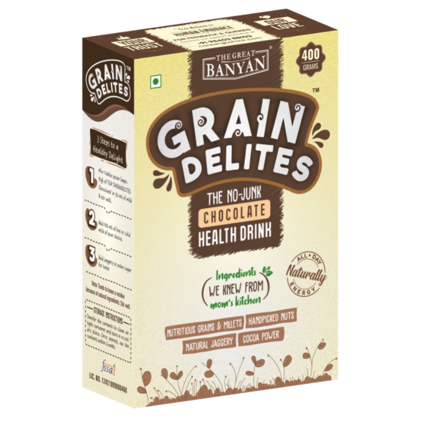 GrainDelites - The No Junk Chocolate Health Drink Mix - 400g