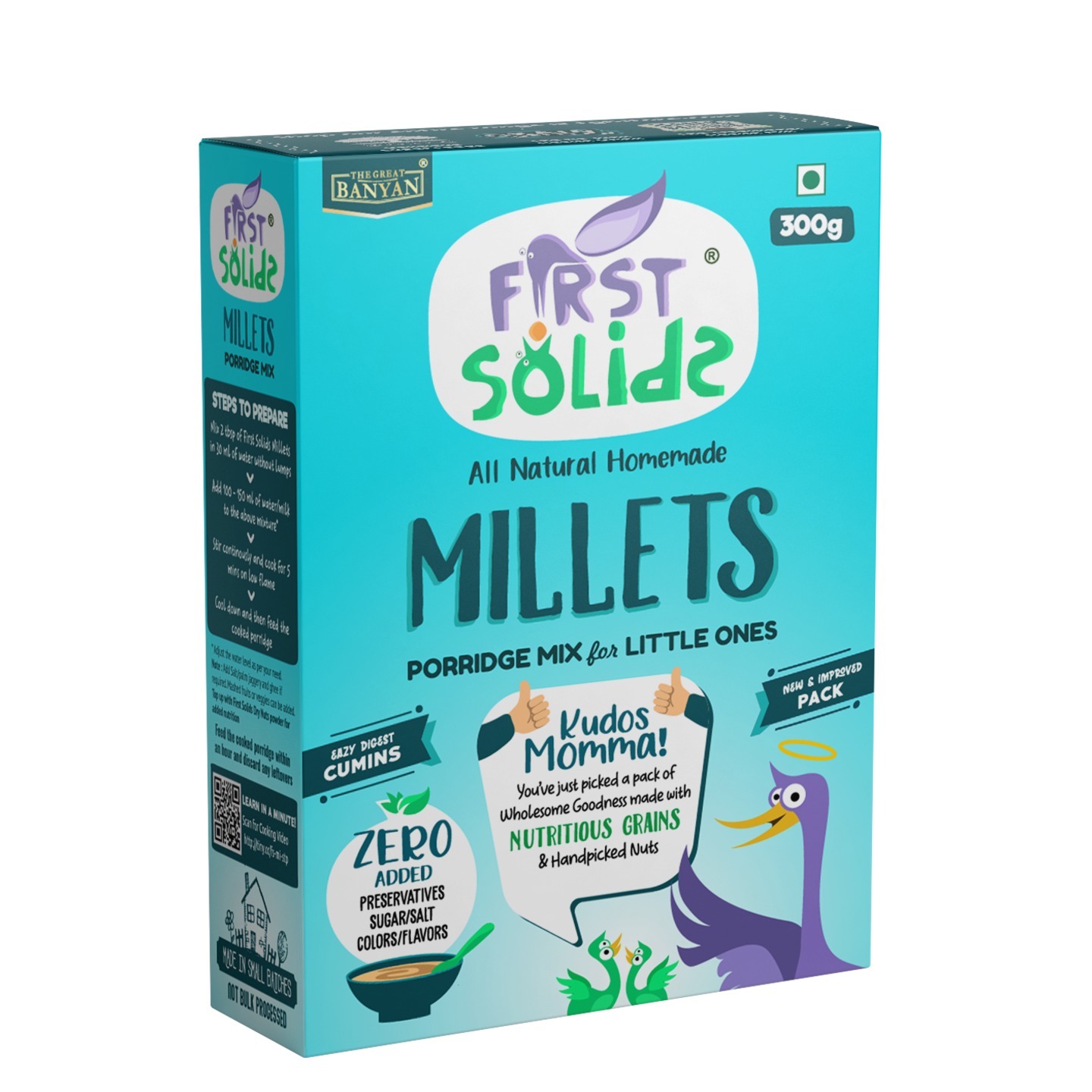 First Solids Millets Porridge Mix - Natural & Homemade Food - 300g