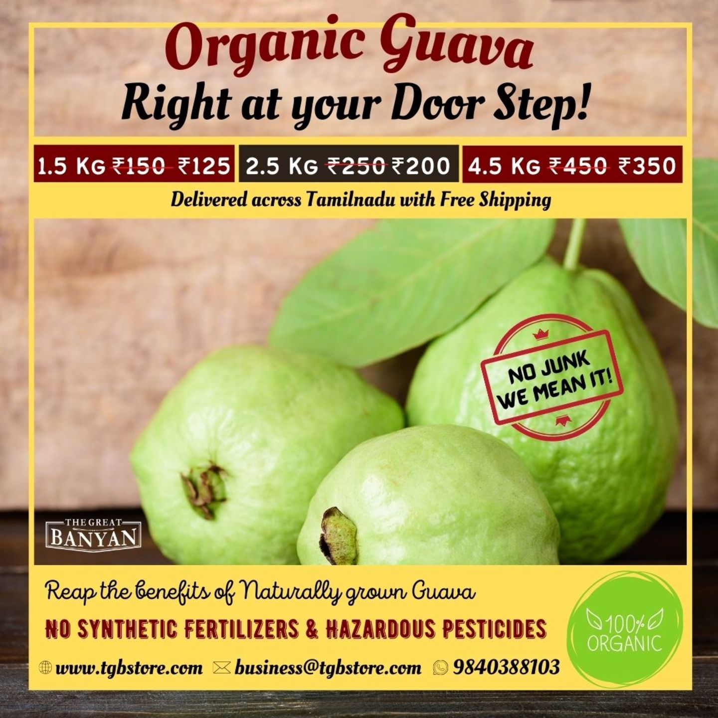 Organic Guava - No Synthetic Fertilizers & Hazardous Pesticides