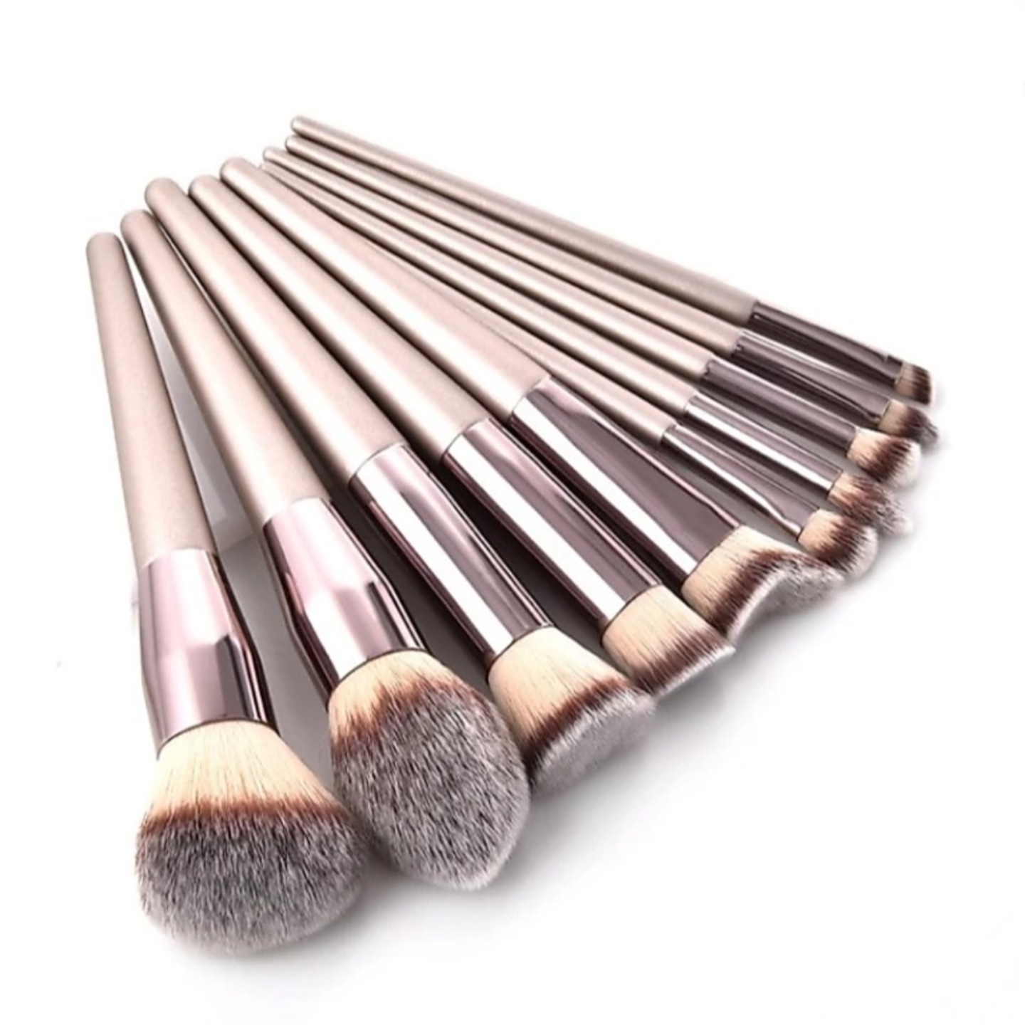 LUXURY BEAUTY Champagne Gold Makeup Brushes Pack of 10
