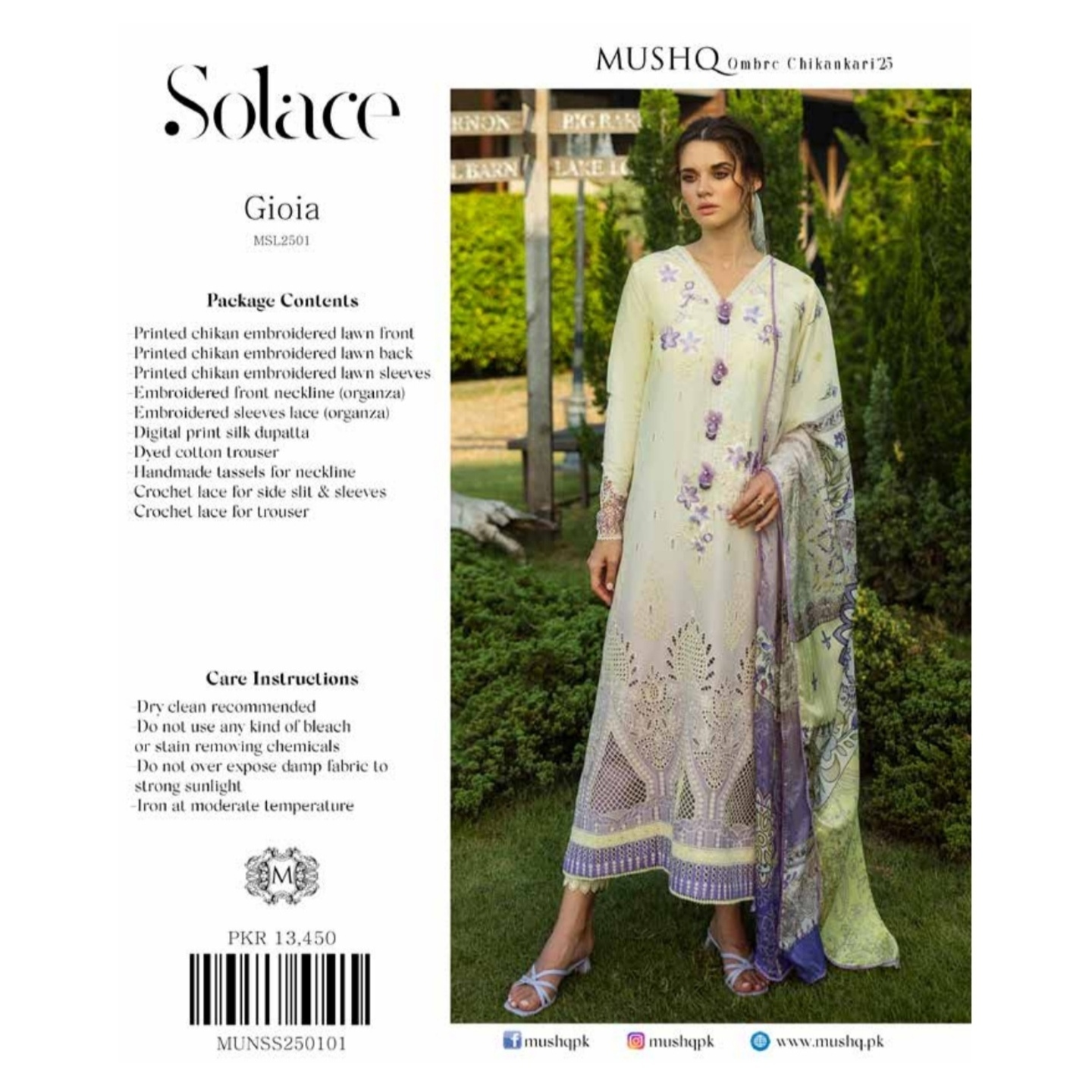 Solace Ombre Chikankari Mushq