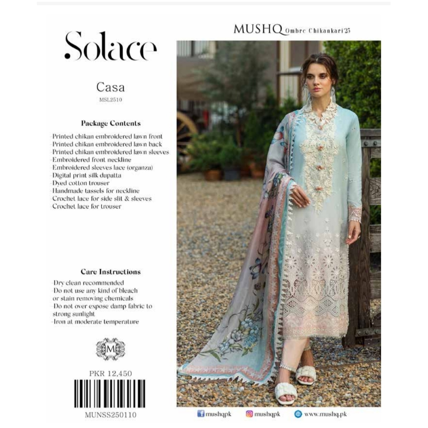 Solace Ombre Chikankari Mushq
