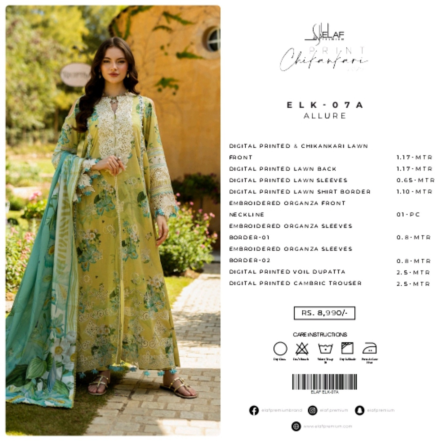 Elaf Chikankari Lawn 2025