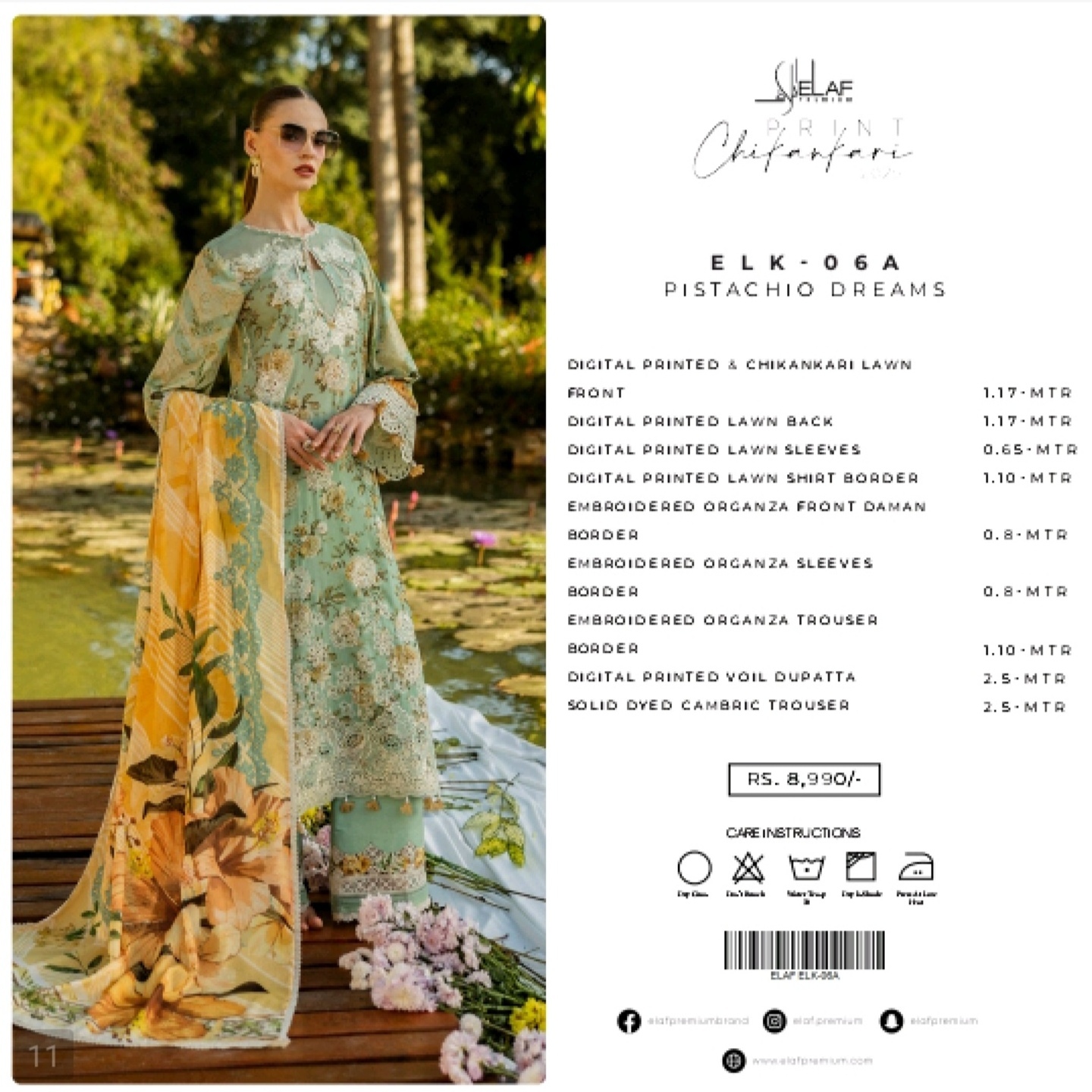 Elaf Chikankari Lawn 2025