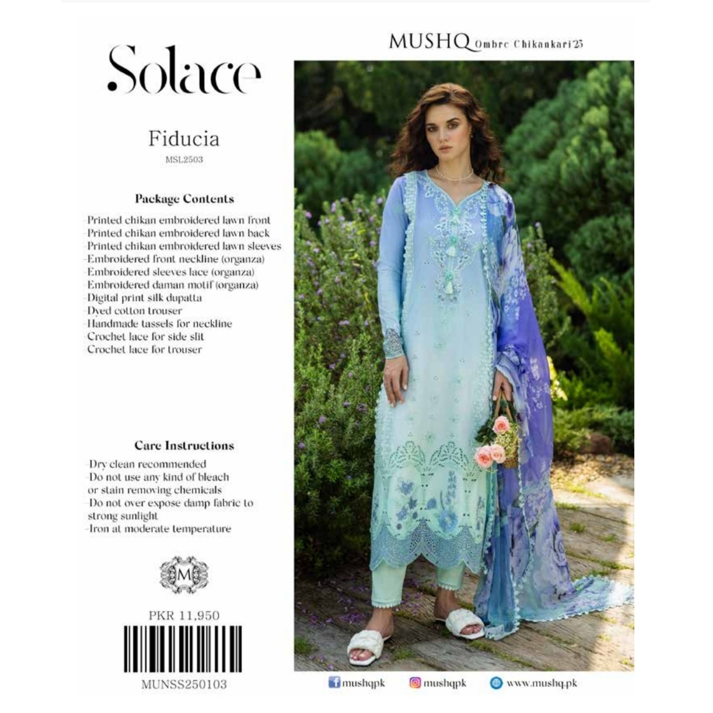 Solace Ombre Chikankari Mushq