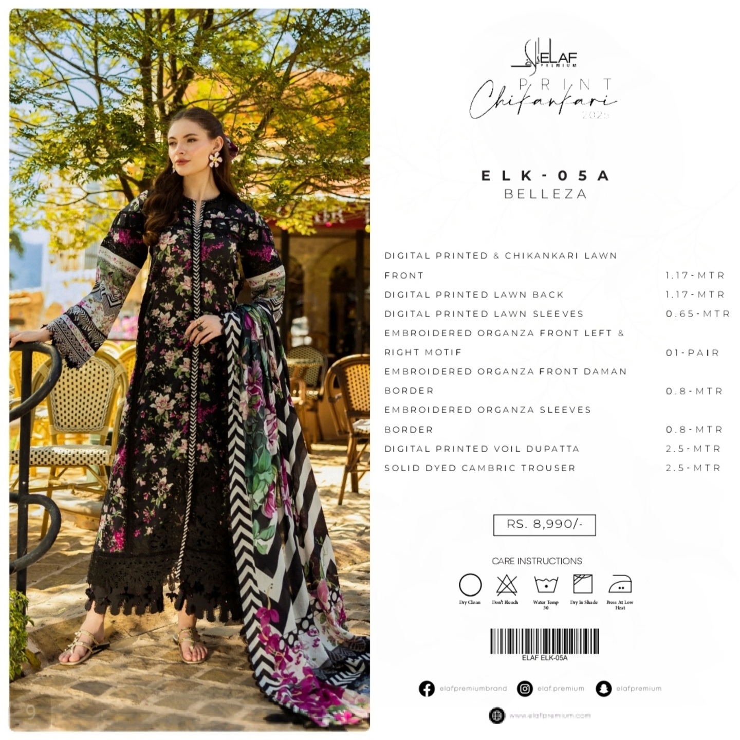 Elaf Chikankari Lawn 2025