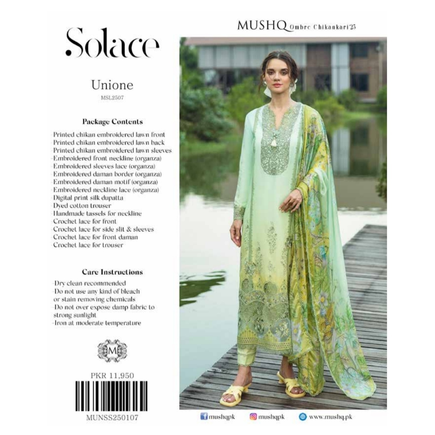 Solace Ombre Chikankari Mushq