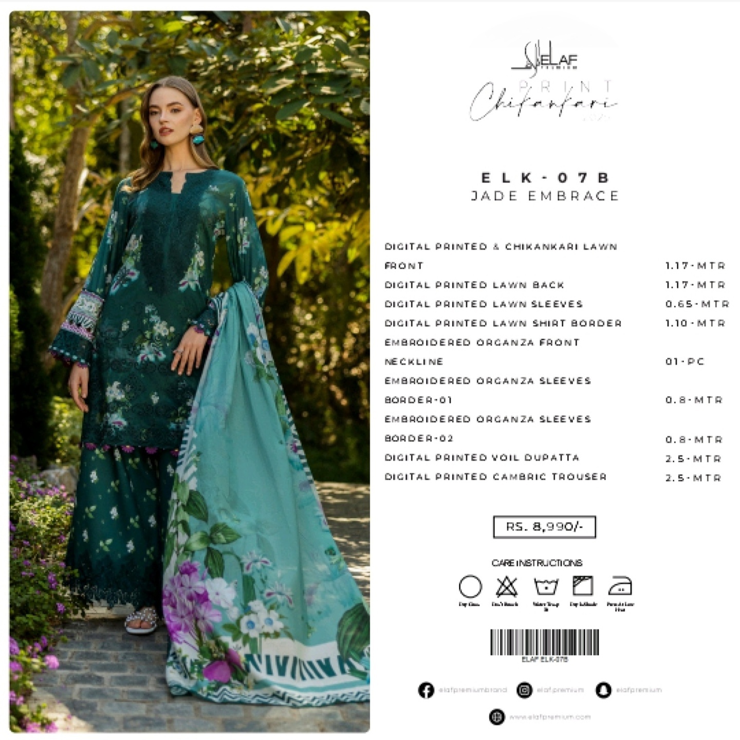 Elaf Chikankari Lawn 2025
