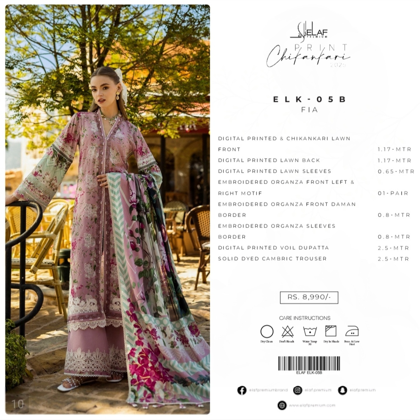 Elaf Chikankari Lawn 2025