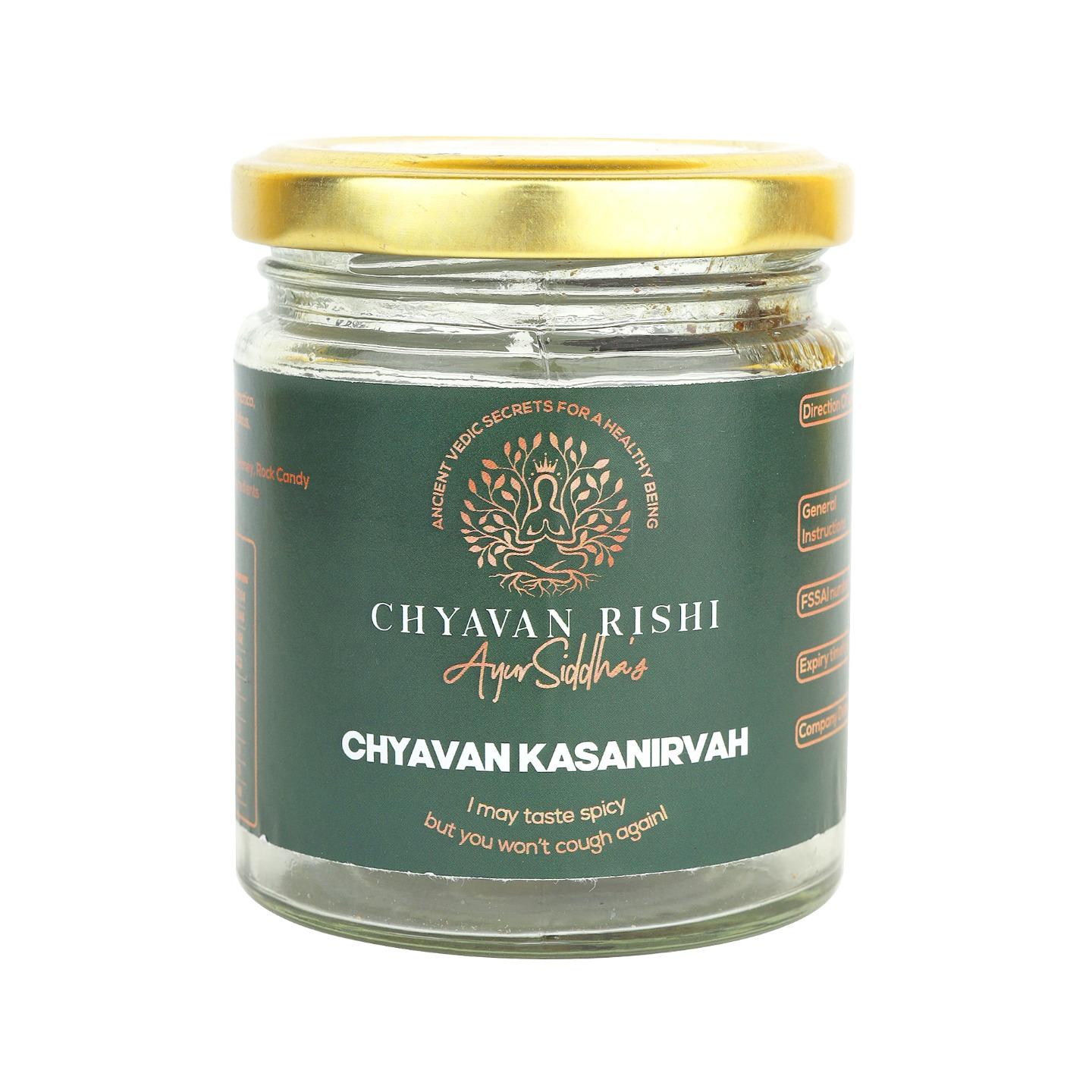 Bottle of 50 grams of Chyavan KasaNirvah, an ayurvedic medicine for cough and tuberculosis Edit alt text