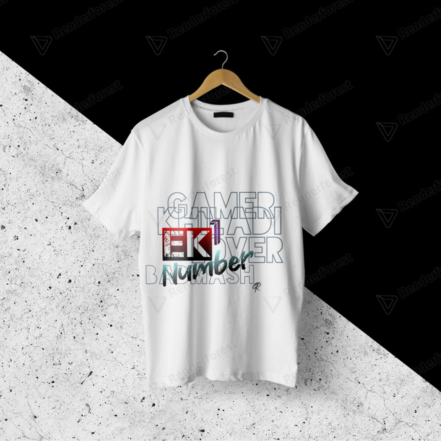 𝐄𝐊 Nᴜᴍʙᴇʀ Male Round Neck Half Sleeve Italian Cotton T-shirt