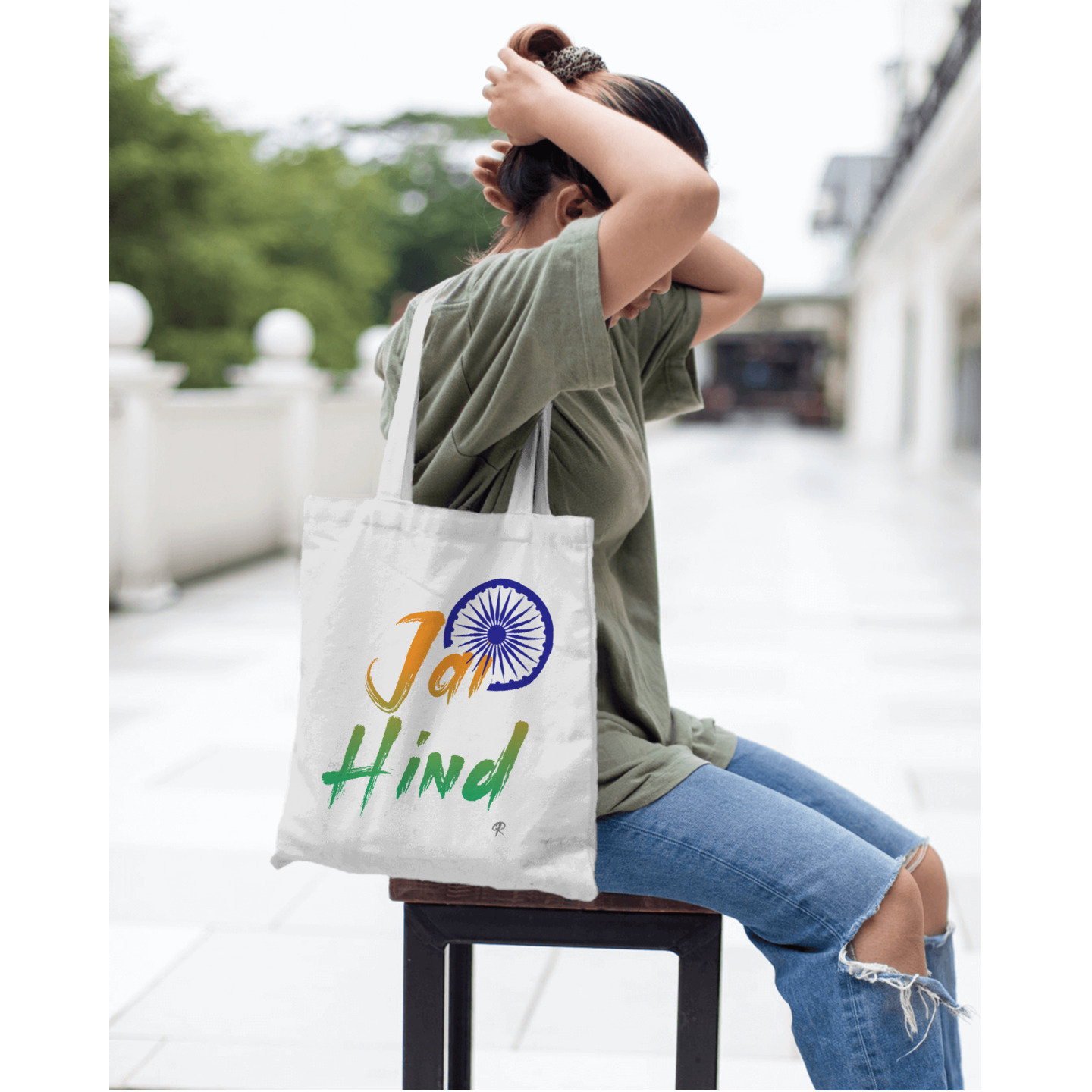 Jai Hind Printed Premium Zipped Tote Bag