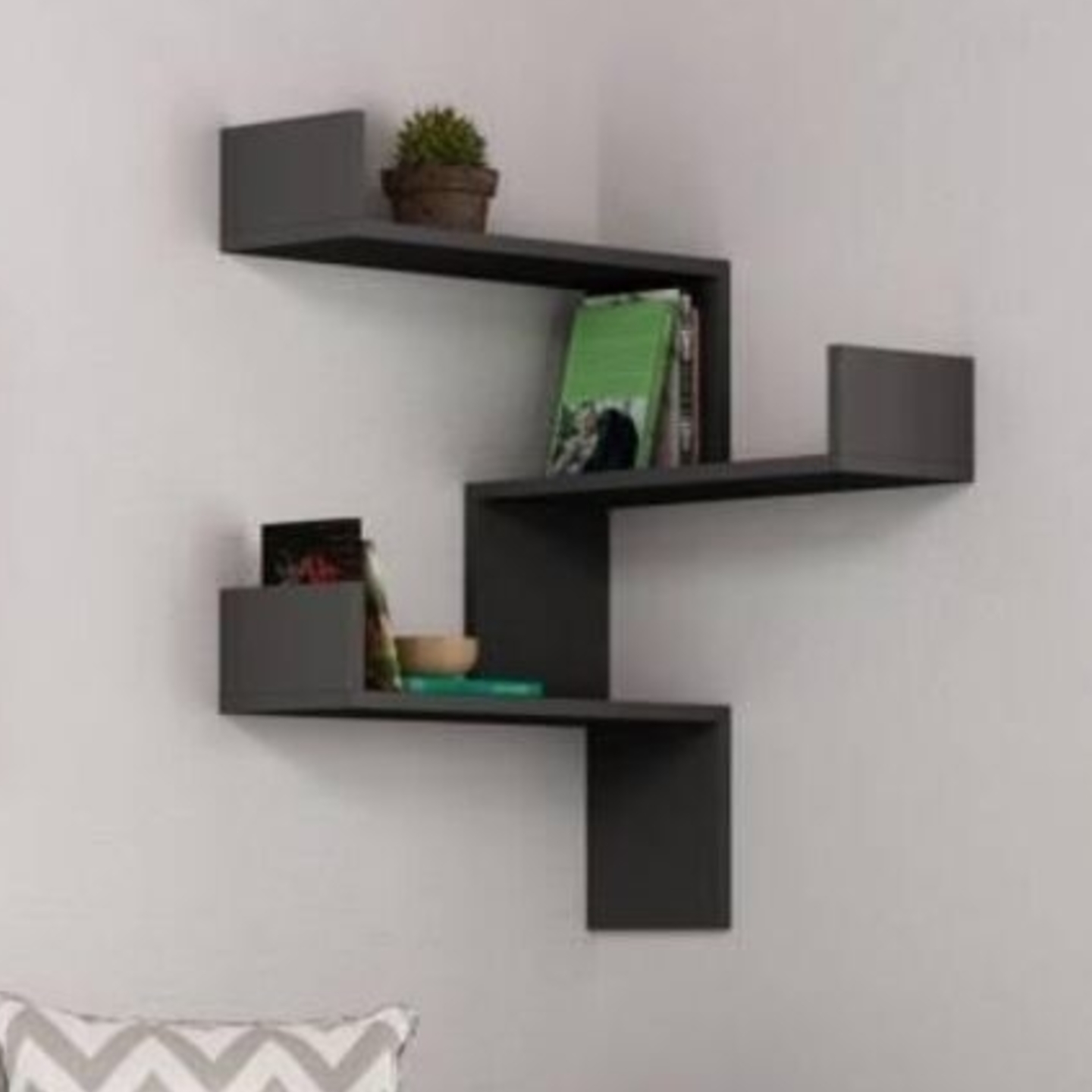 Zig Zag Intersecting Wall Shelf