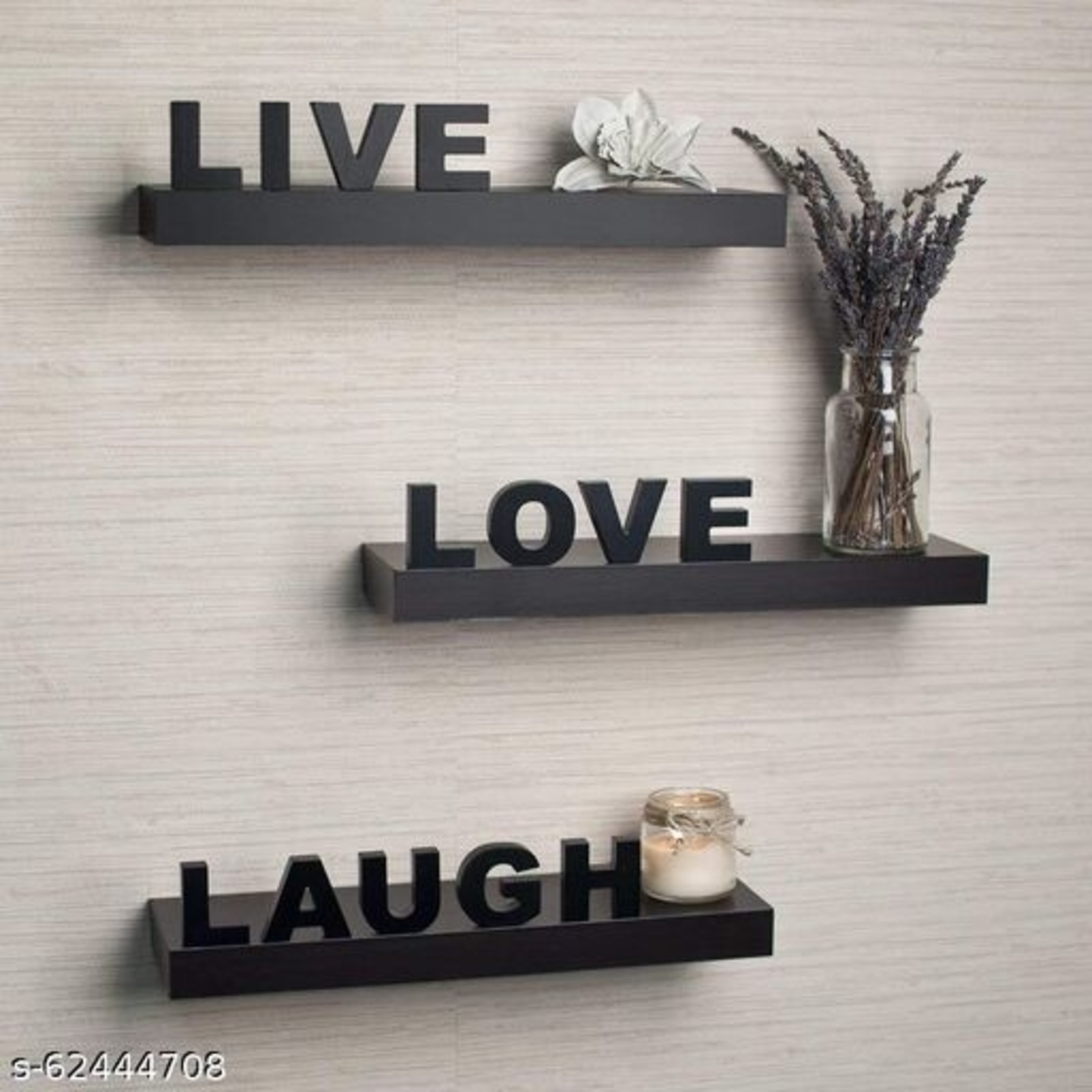 Live Love Laugh Floating Wall Shelf Set of 3